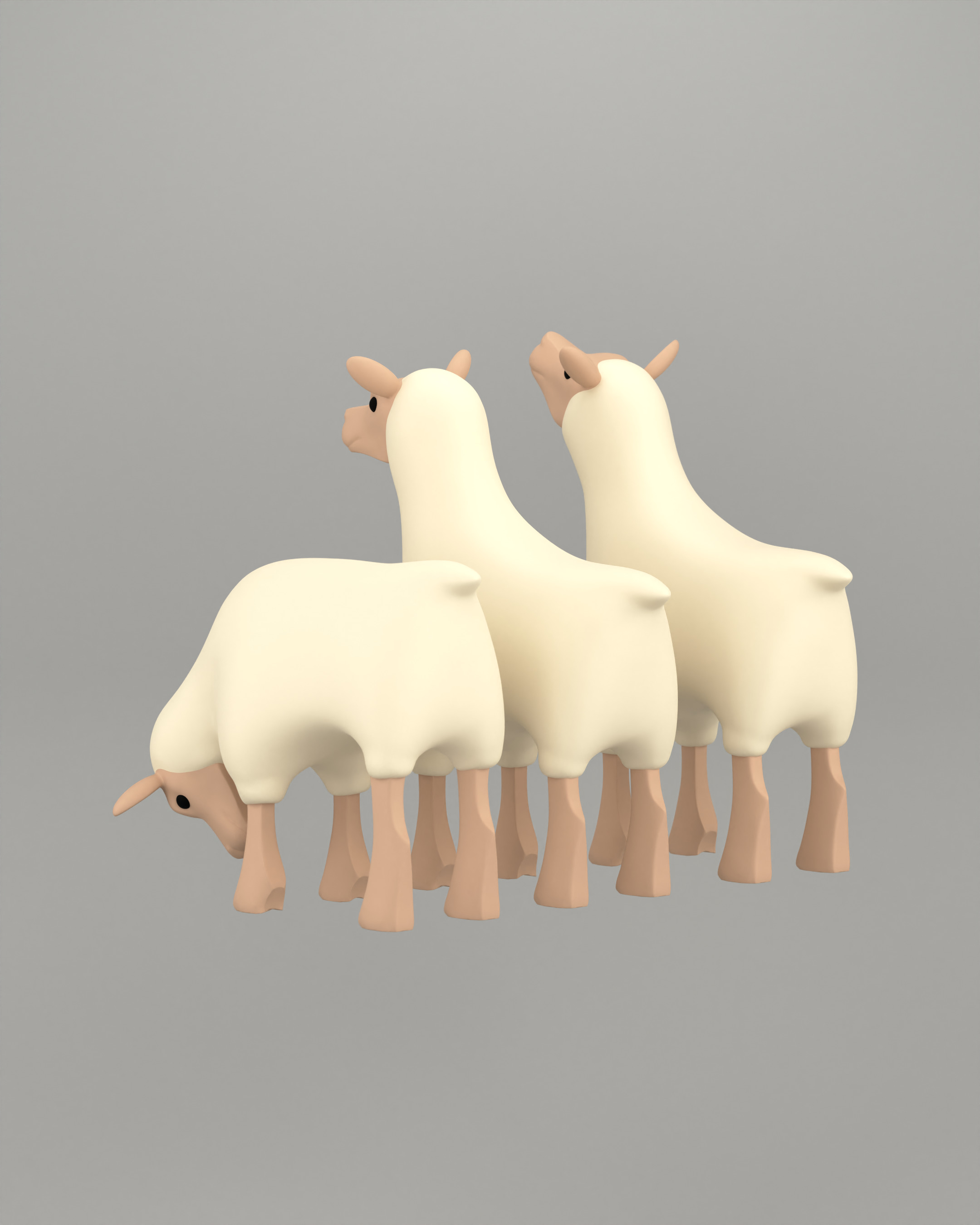 Porcelain Christmas Calves 3D print model_3
