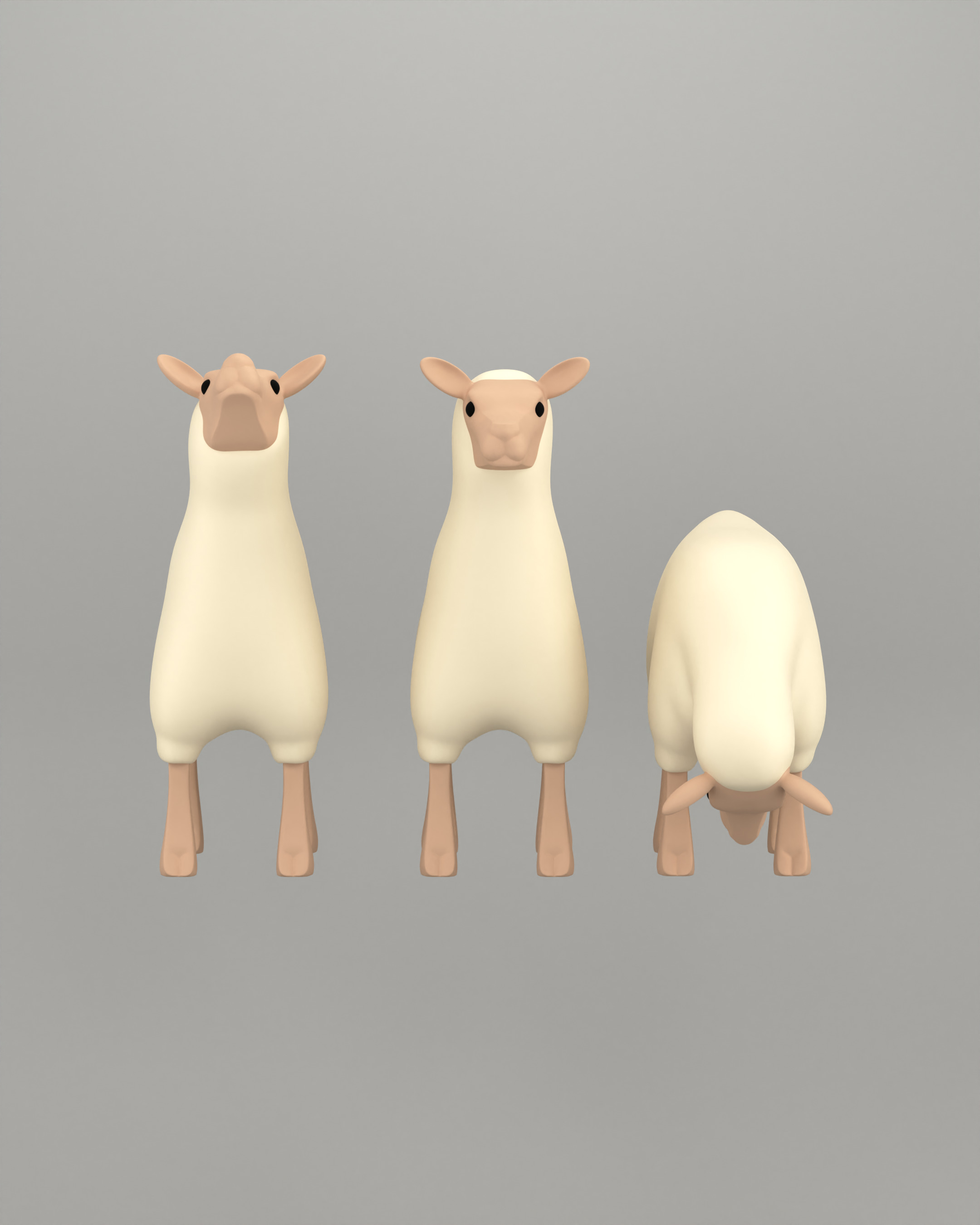 Porcelain Christmas Calves 3D print model_1