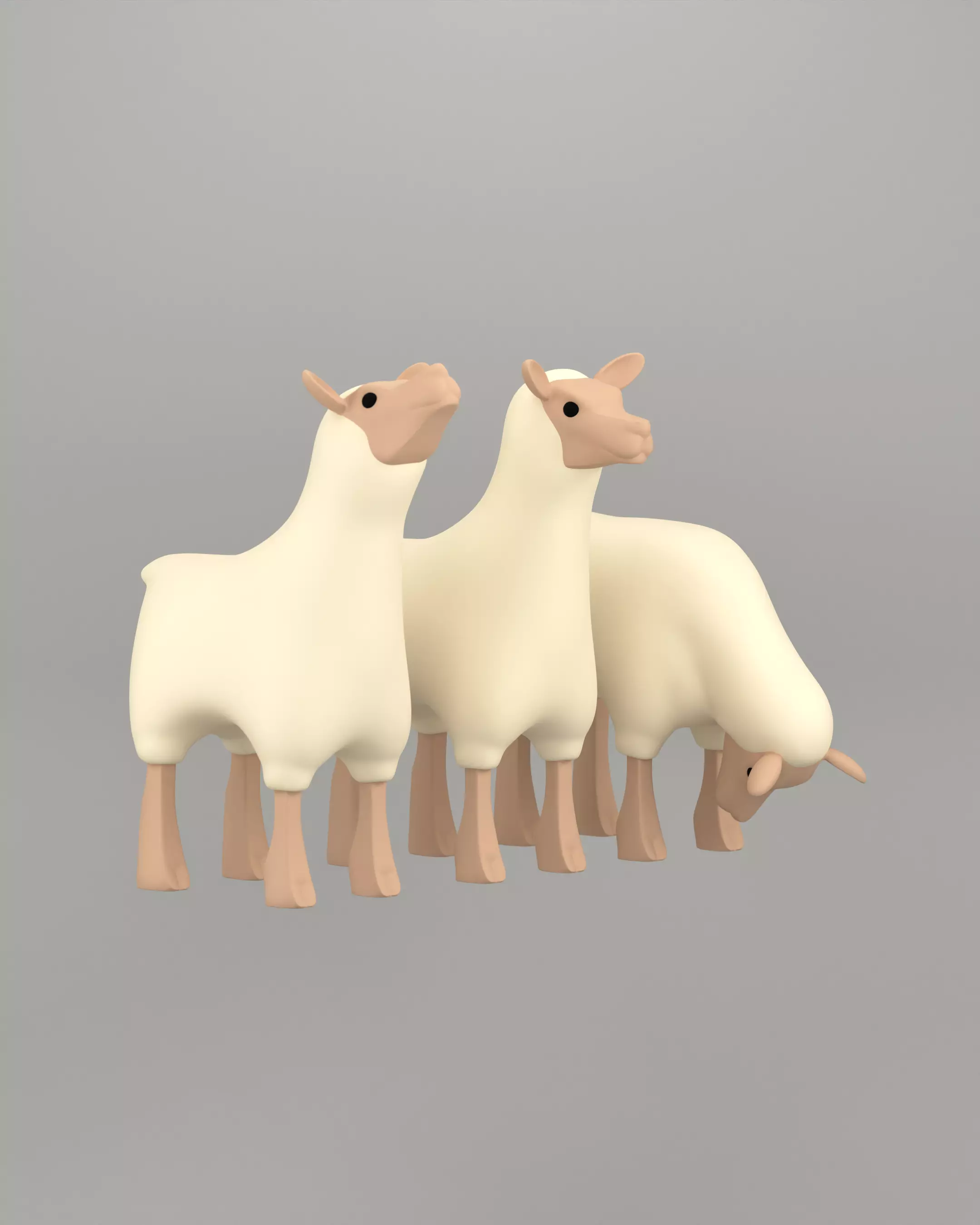 Porcelain Christmas Calves 3D print model_0