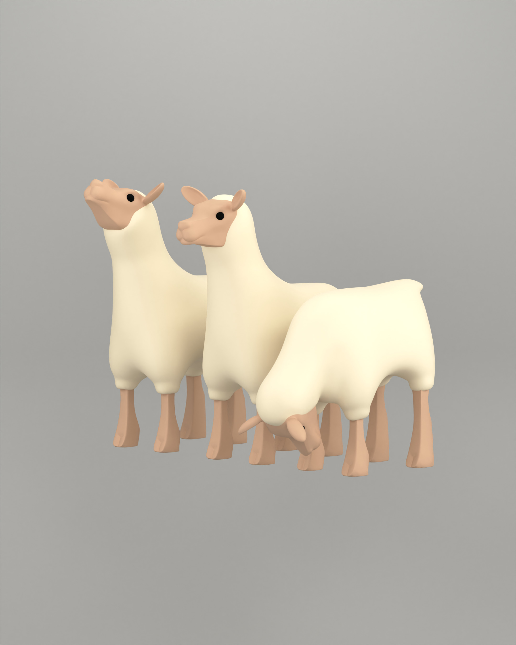 Porcelain Christmas Calves 3D print model_2
