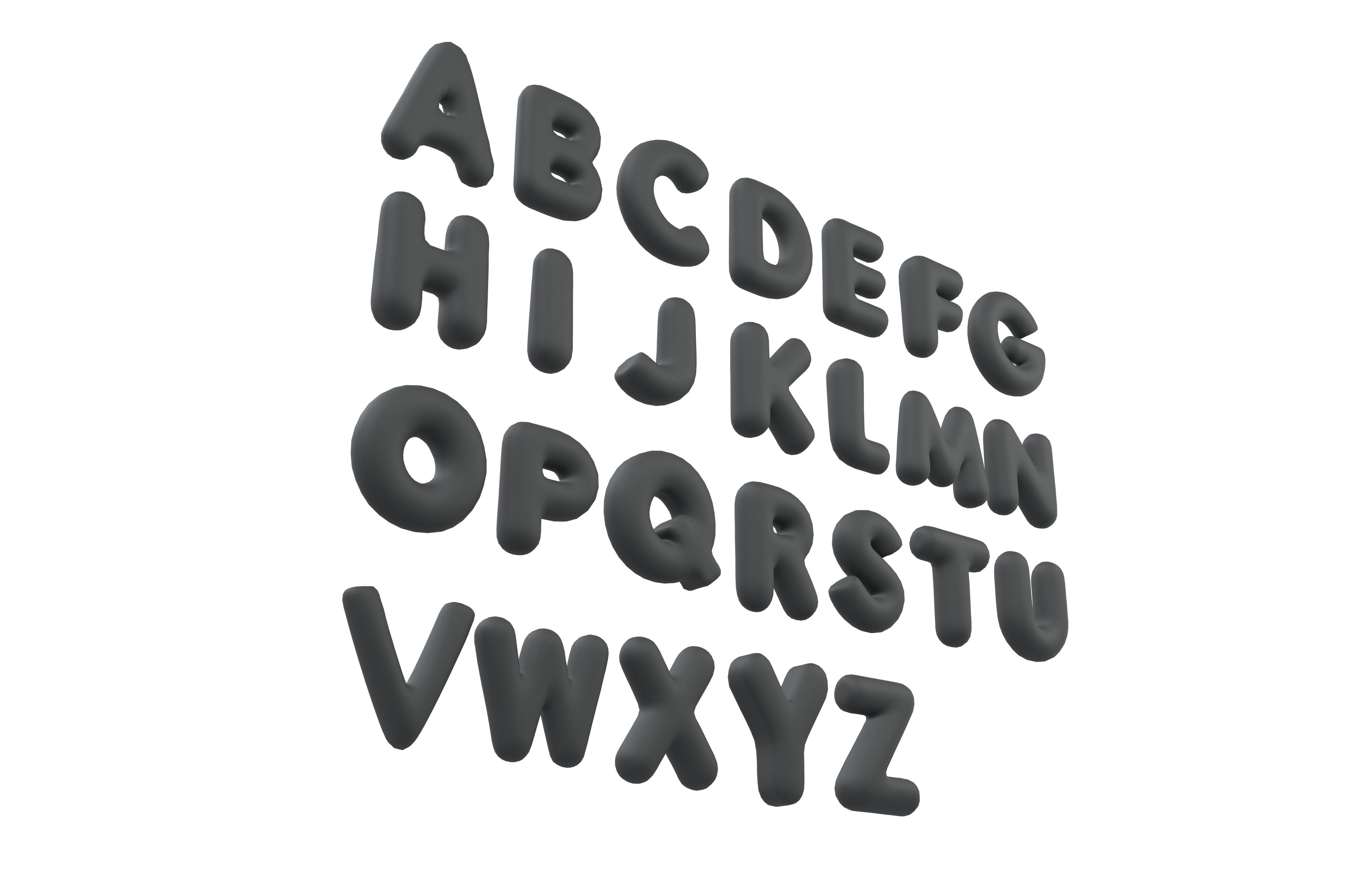 Cartoon Alphabet Set V1 001 Low-poly 3D model_3