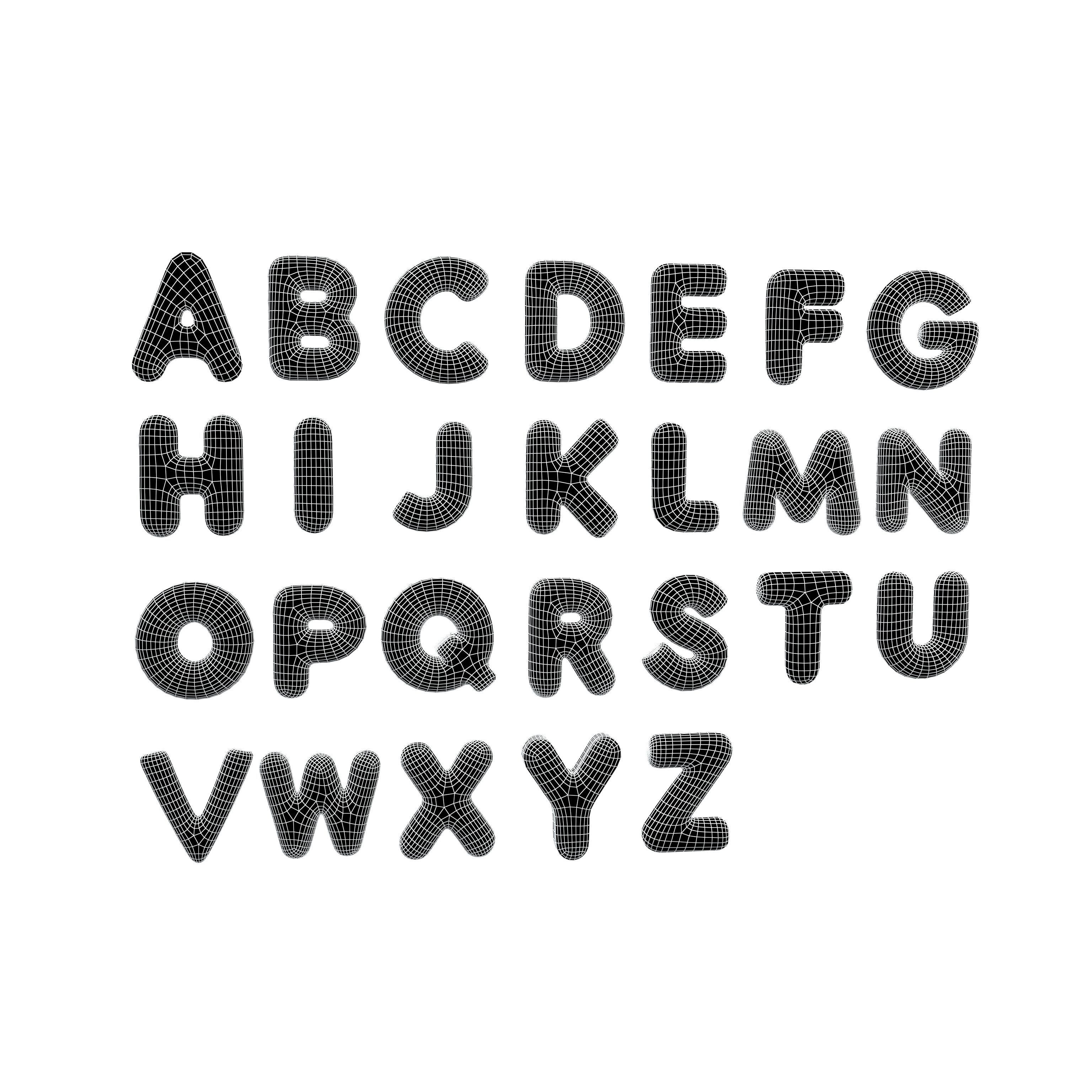 Cartoon Alphabet Set V1 001 Low-poly 3D model_4