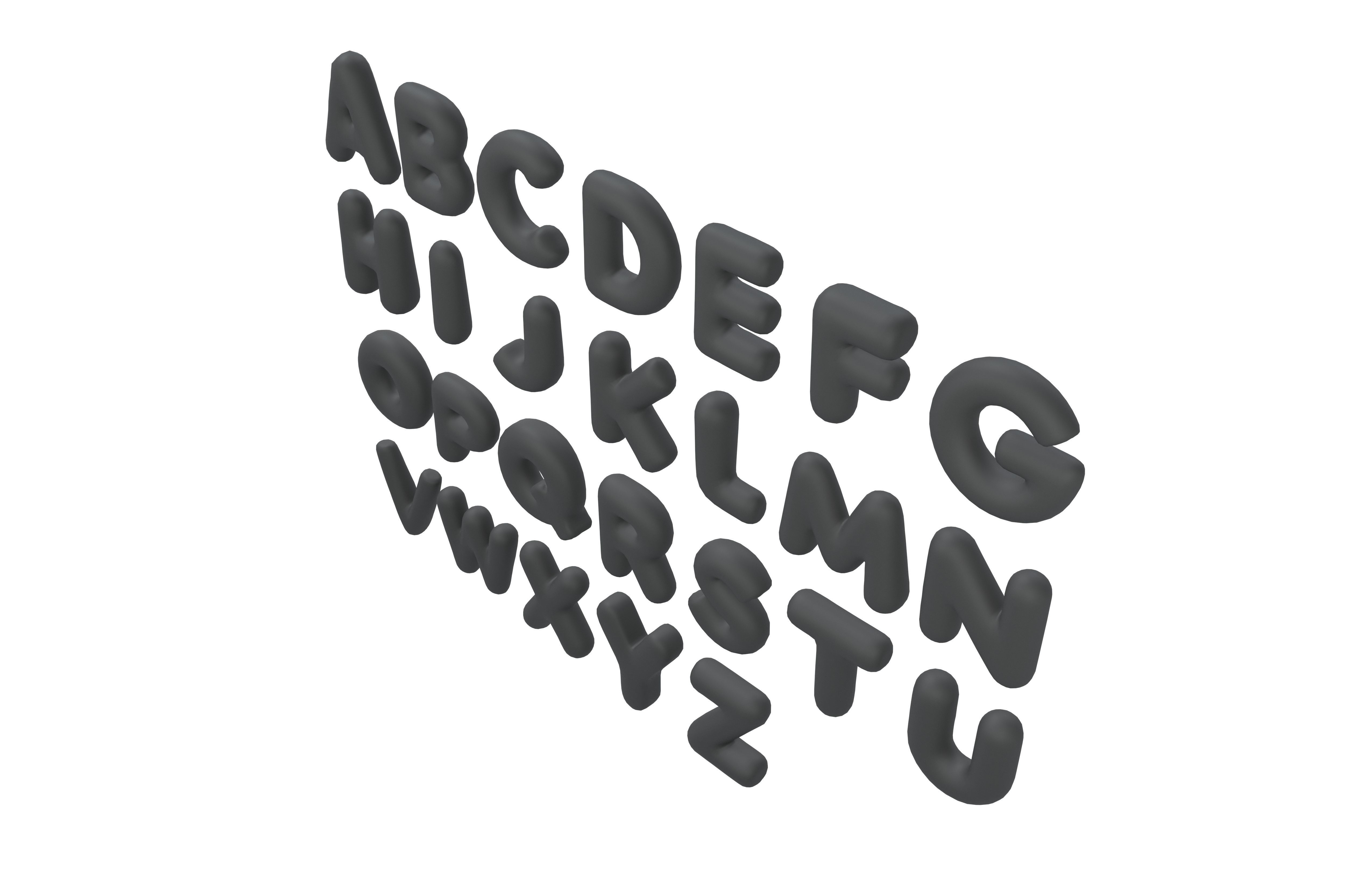 Cartoon Alphabet Set V1 001 Low-poly 3D model_2