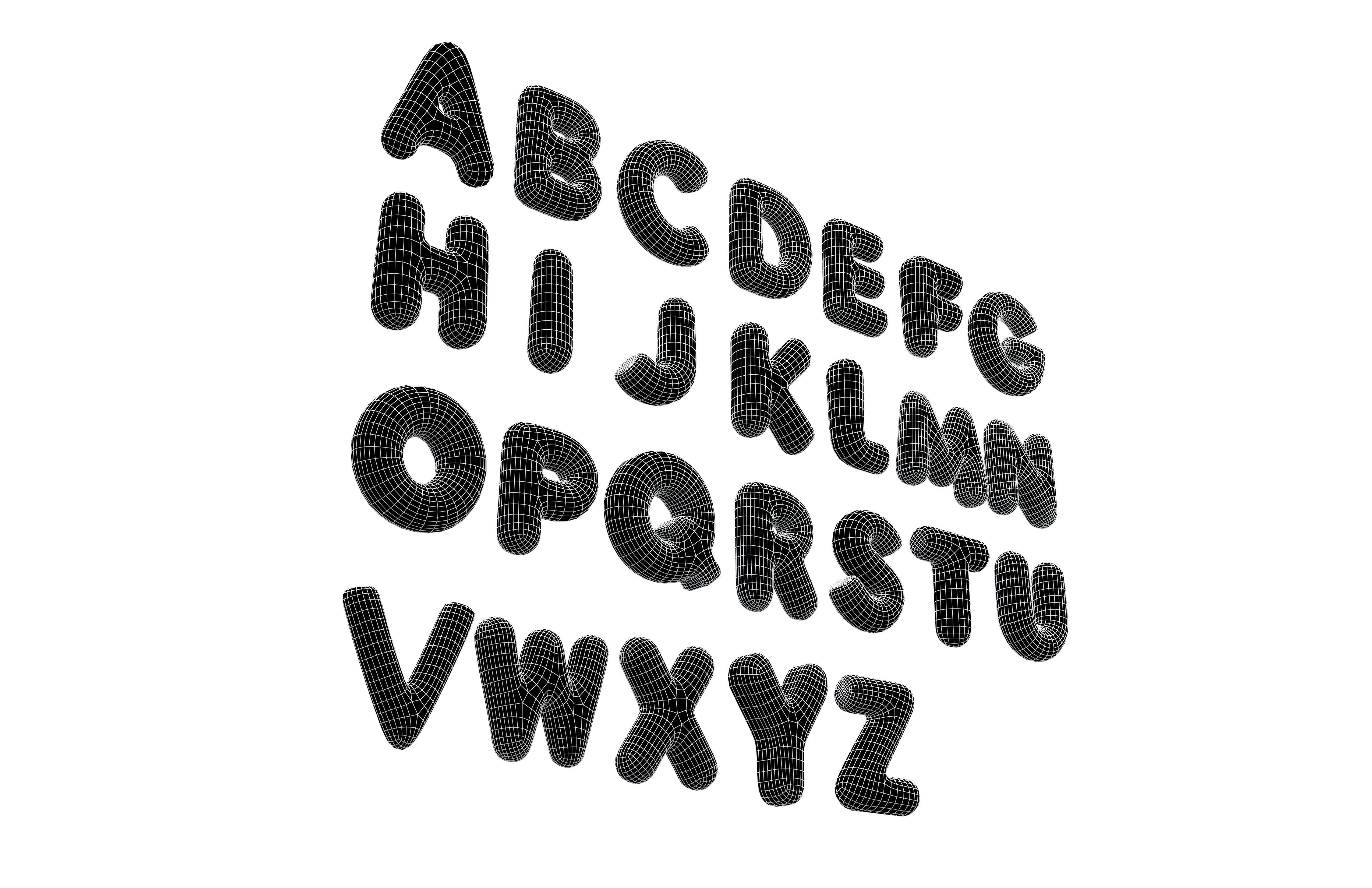 Cartoon Alphabet Set V1 001 Low-poly 3D model_7