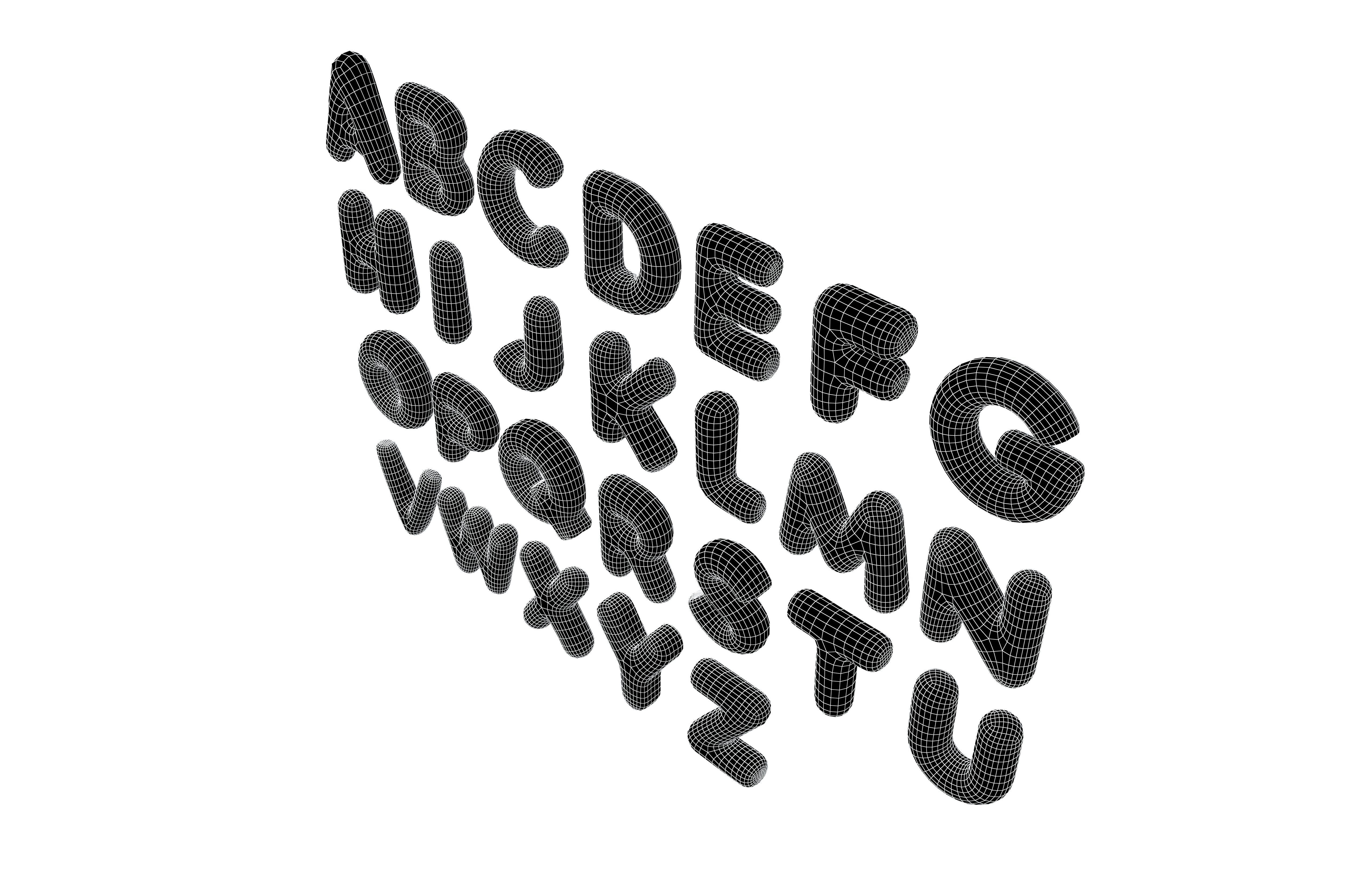 Cartoon Alphabet Set V1 001 Low-poly 3D model_6