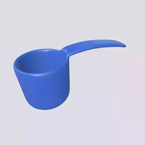 Blue Plastic Bathing Dipper Scoop 2K PBR 3D model