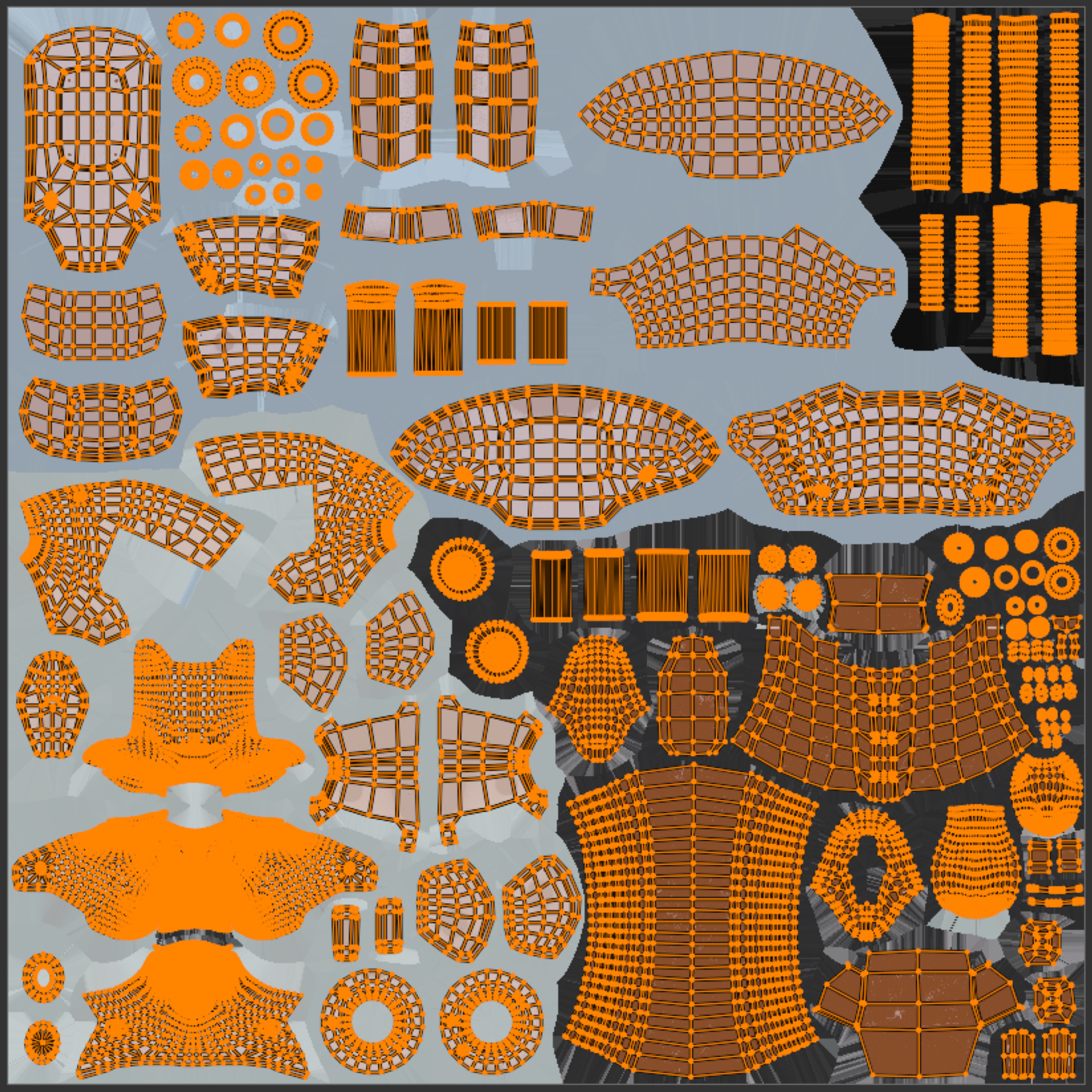 Female Android Rig Low-poly 3D model_16