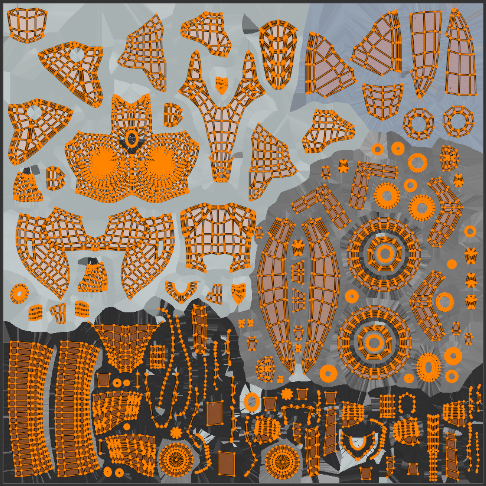 Female Android Rig Low-poly 3D model_17