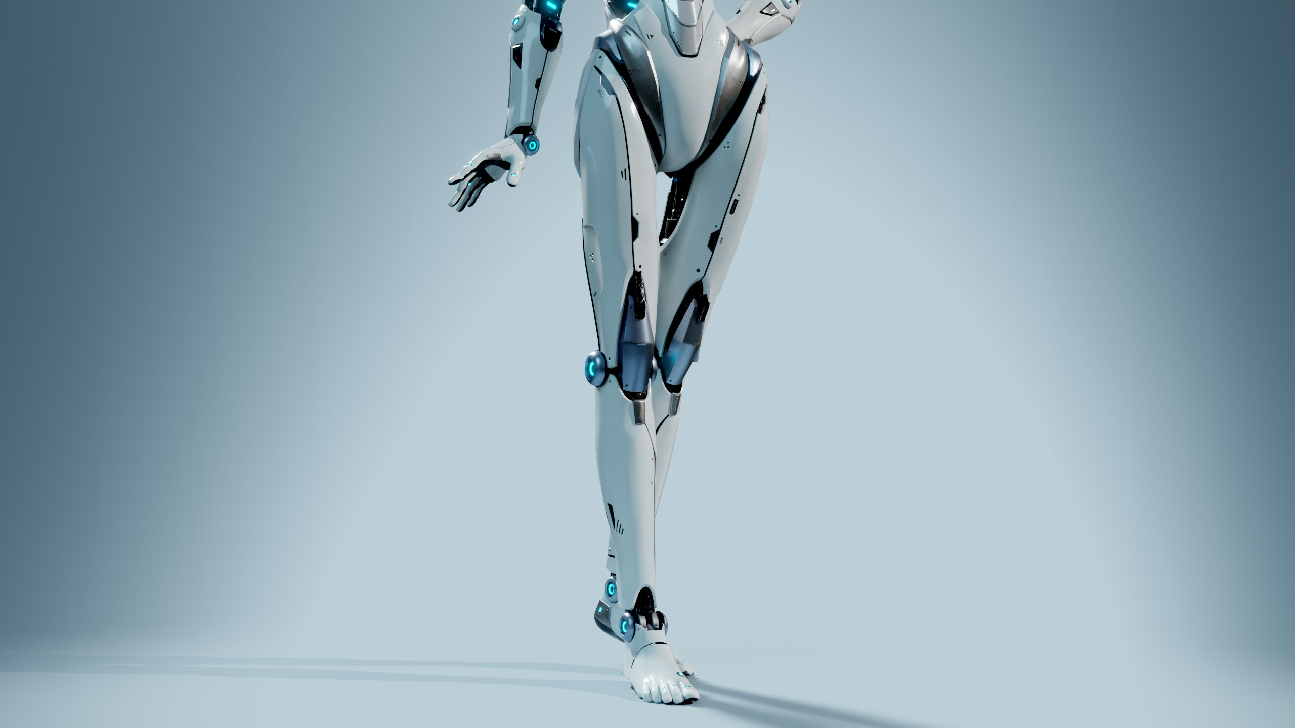 Female Android Rig Low-poly 3D model_5
