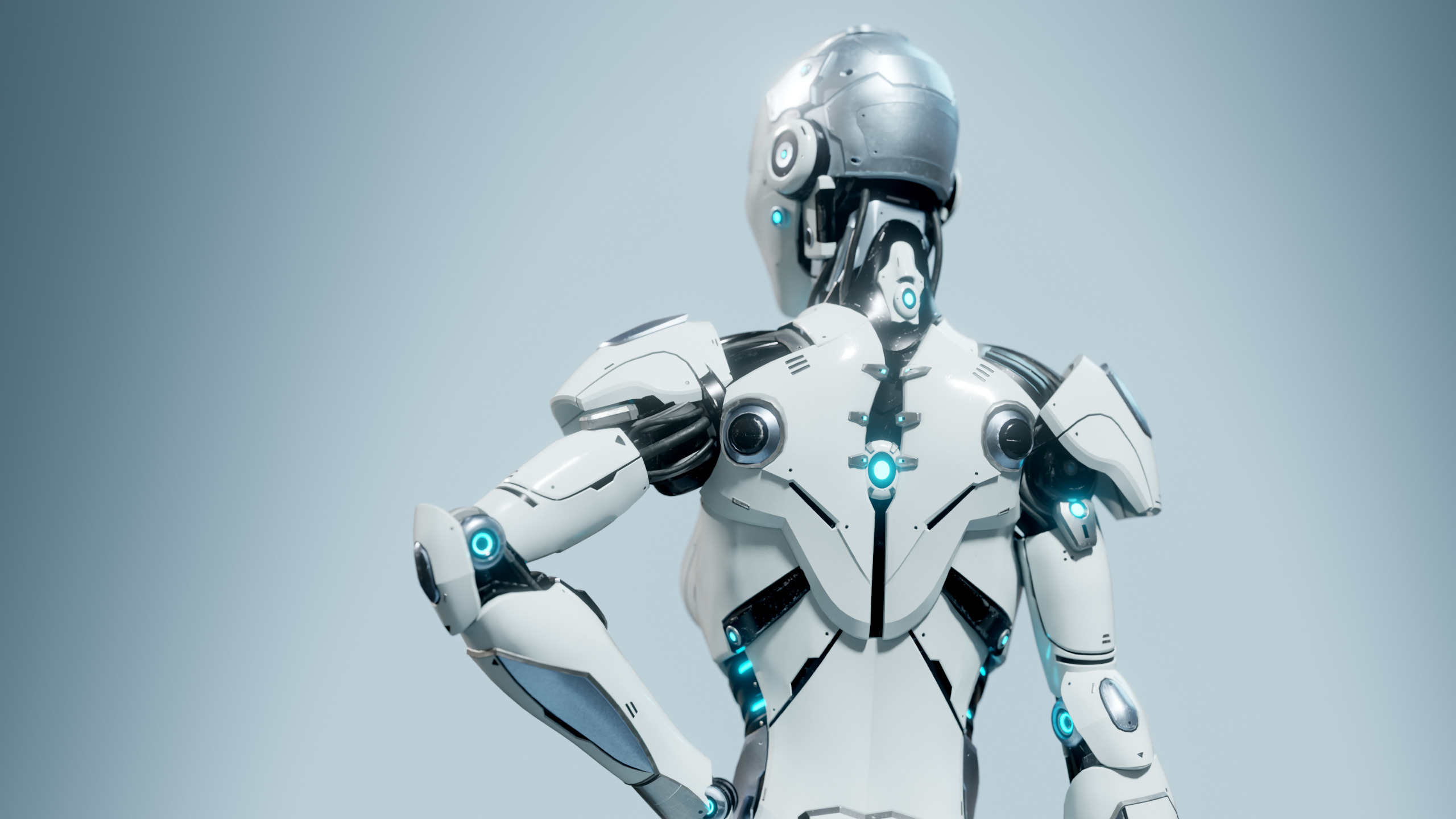 Female Android Rig Low-poly 3D model_4