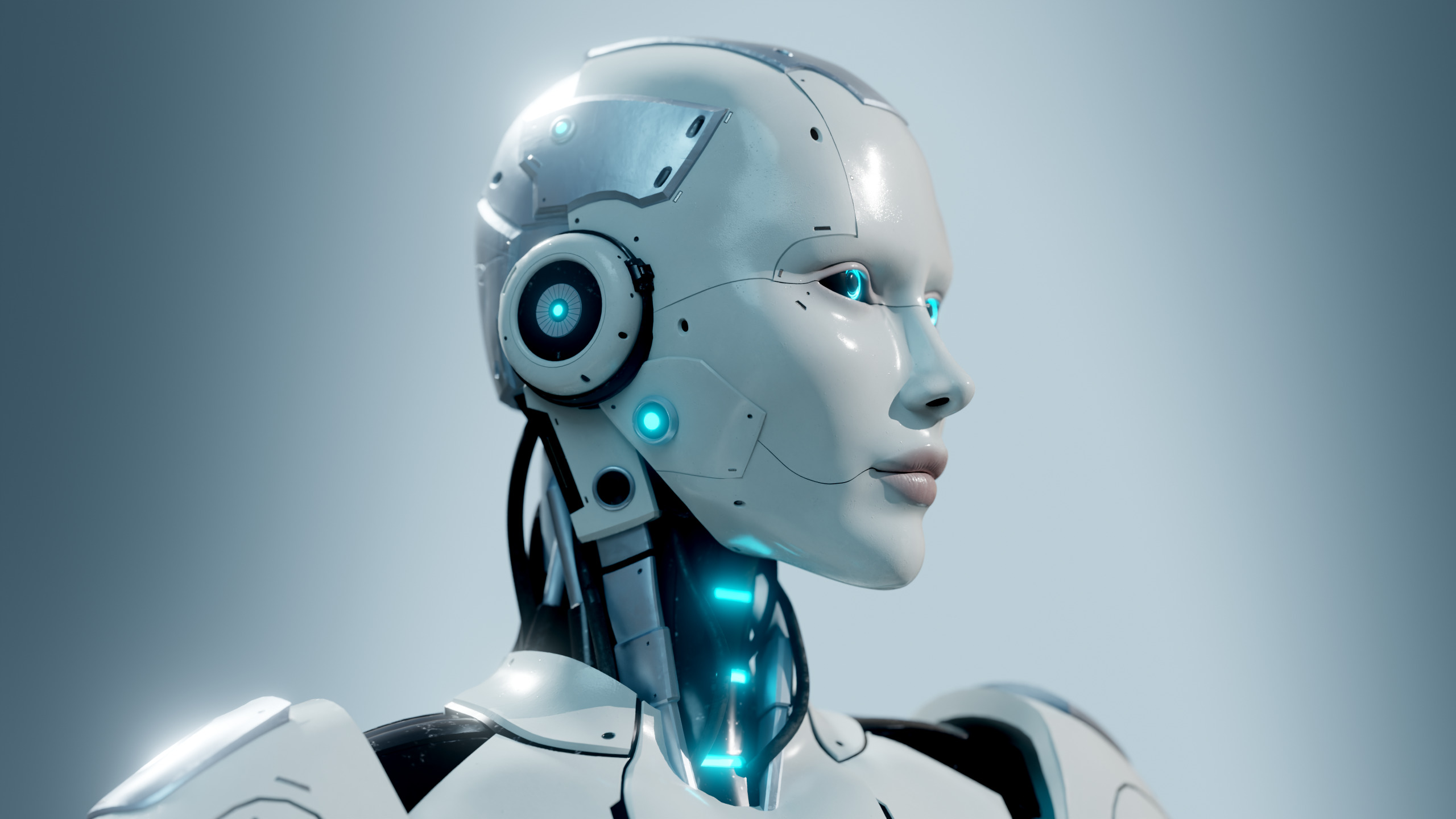 Female Android Rig Low-poly 3D model_3