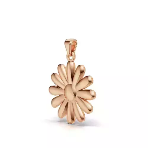 Flower Pendant 3D Model STL 3DM GLB