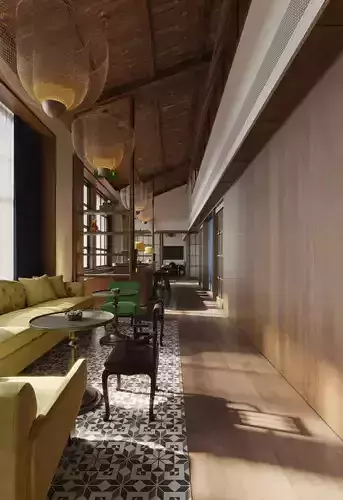 living room and dining room interior