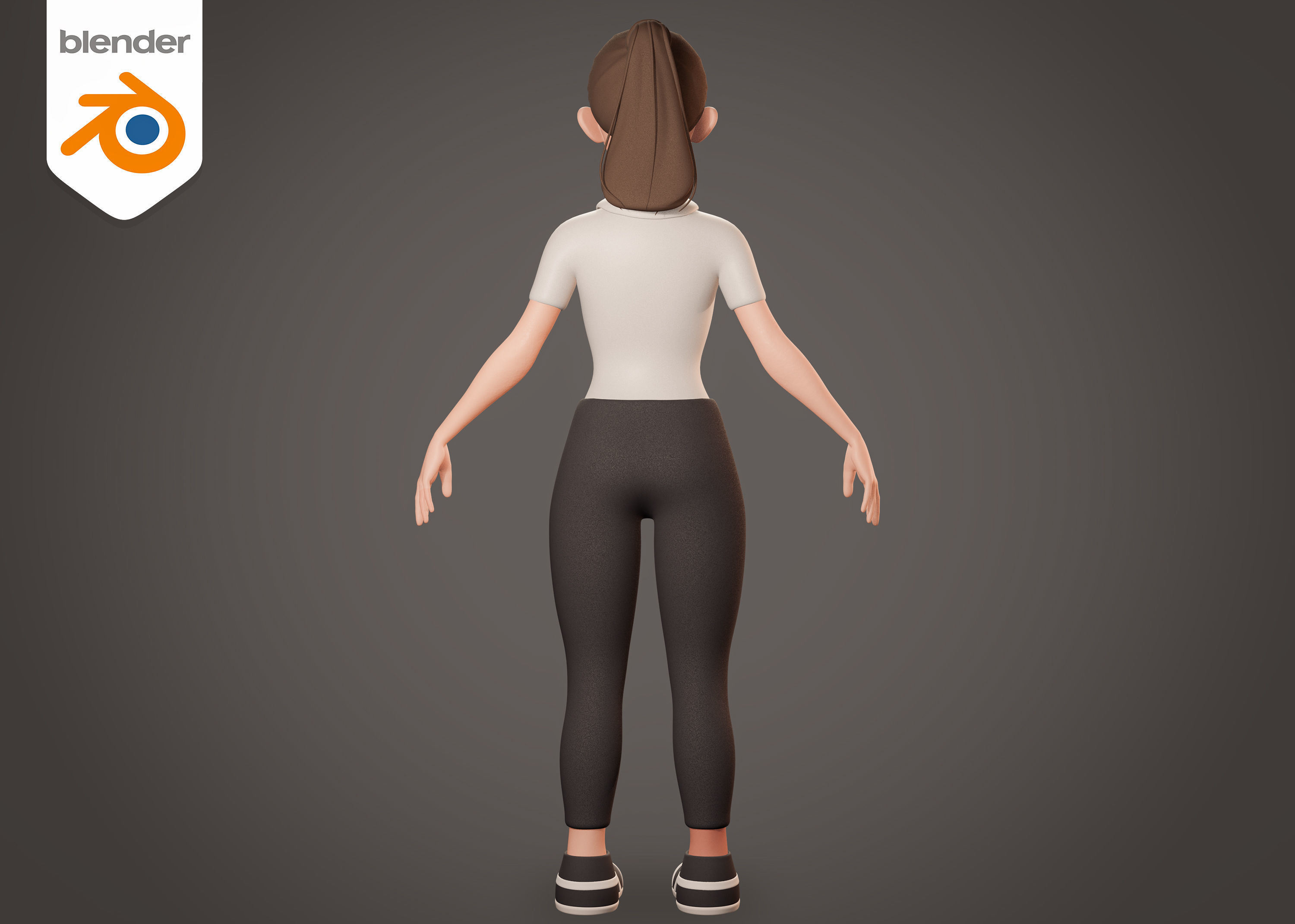 Female Teacher In White Wears - Rigged 3D model_5