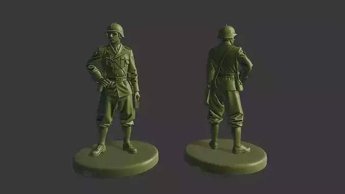 German Army Idle Position WW2 3D print model