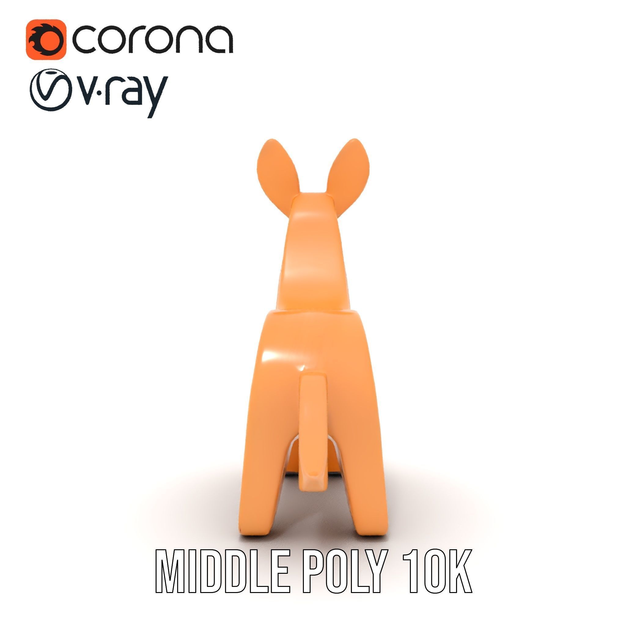 Wooden Animal Figurine Model Pack with Three Levels of Detail Low-poly 3D model_22
