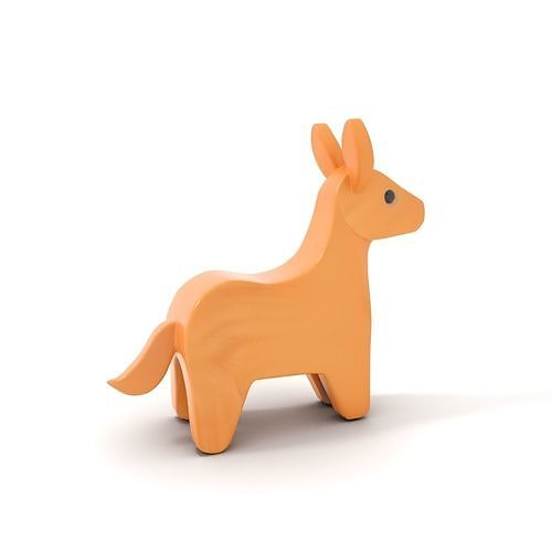 Wooden Animal Figurine Model Pack with Three Levels of Detail Low-poly 3D model