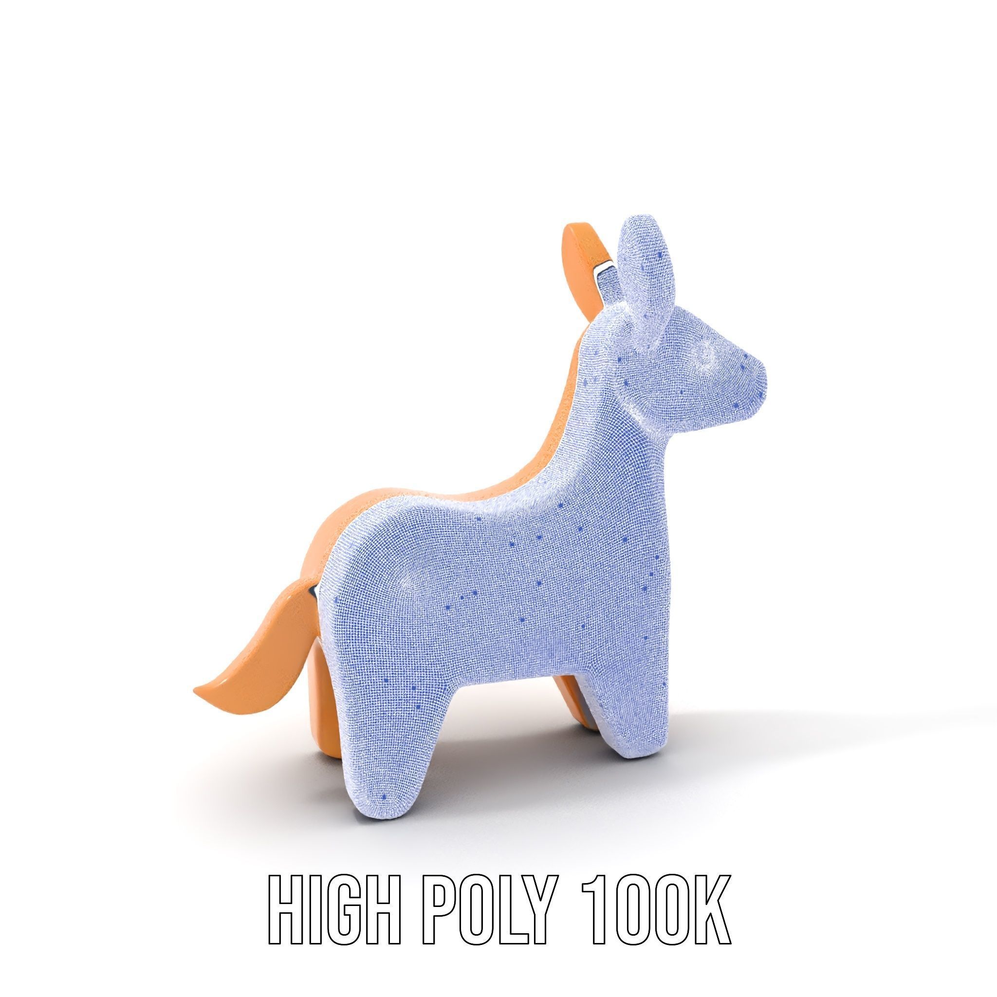 Wooden Animal Figurine Model Pack with Three Levels of Detail Low-poly 3D model_4