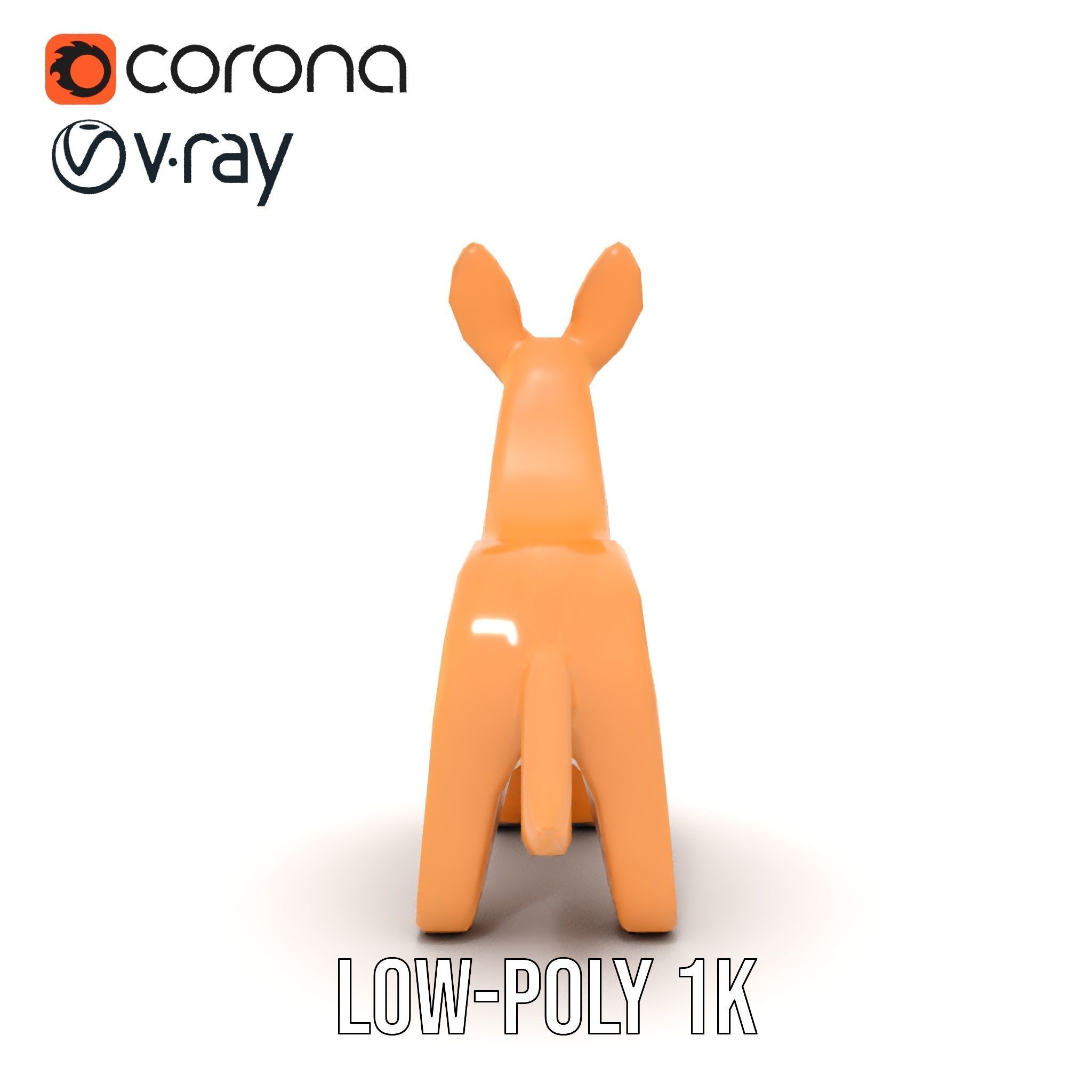 Wooden Animal Figurine Model Pack with Three Levels of Detail Low-poly 3D model_9