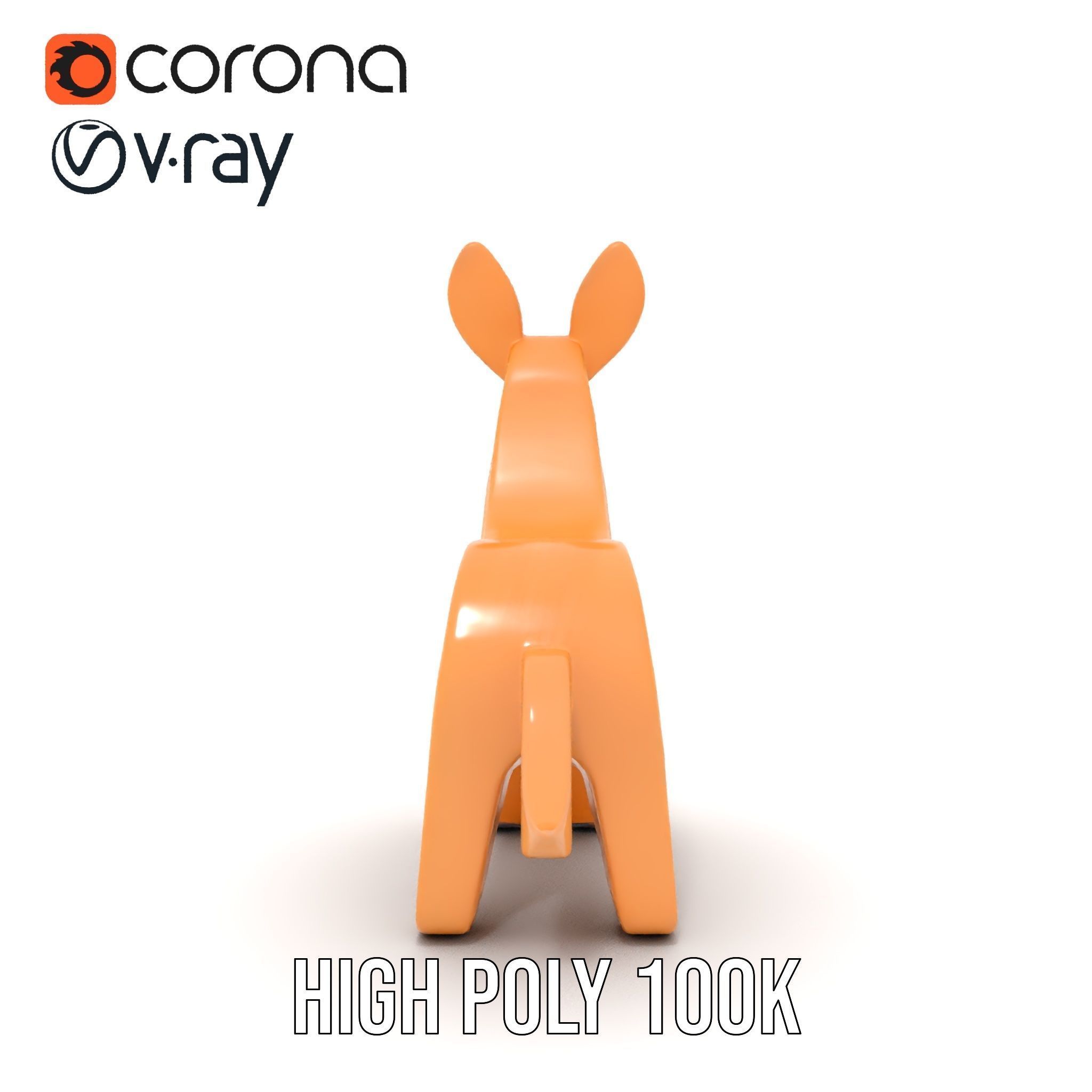 Wooden Animal Figurine Model Pack with Three Levels of Detail Low-poly 3D model_32