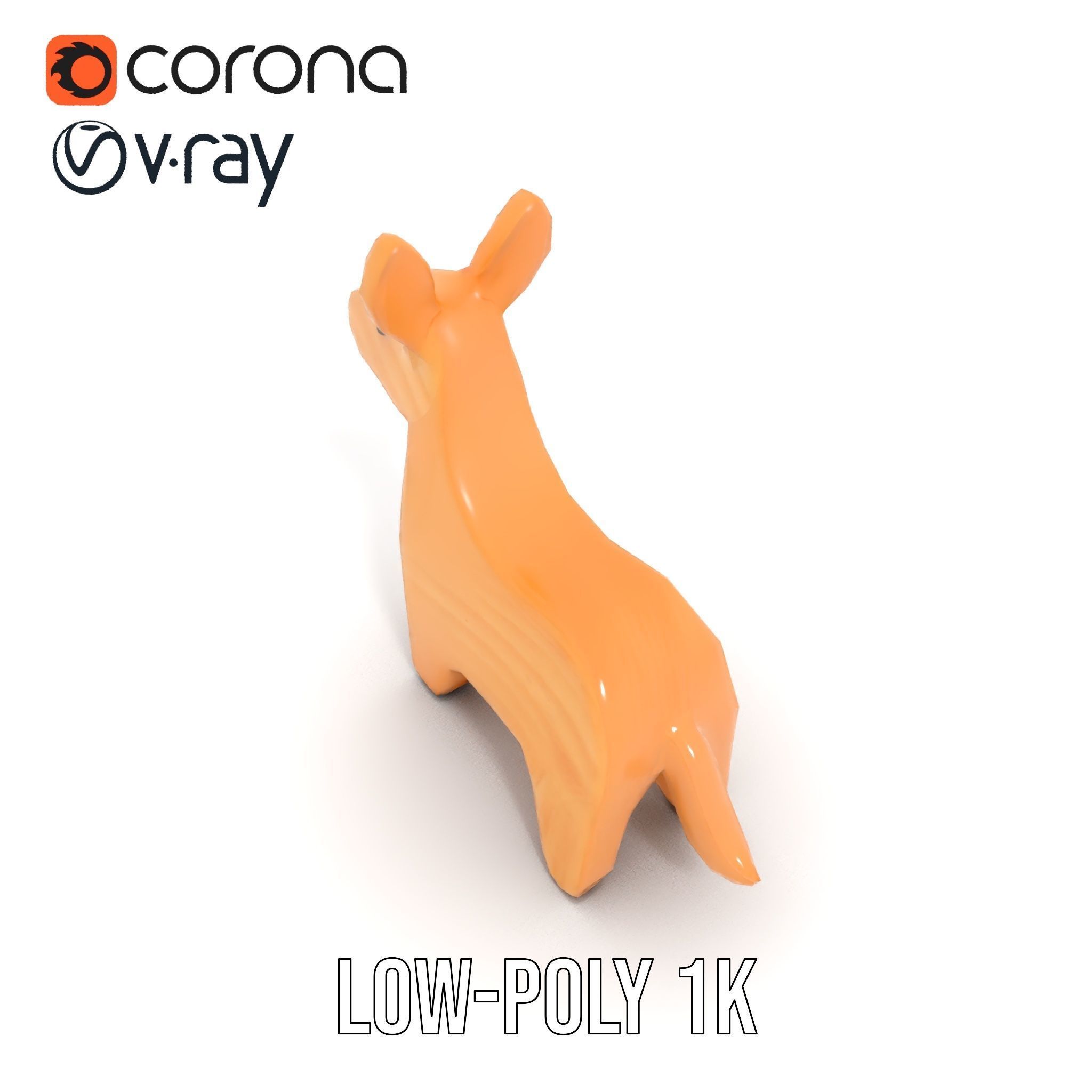 Wooden Animal Figurine Model Pack with Three Levels of Detail Low-poly 3D model_7