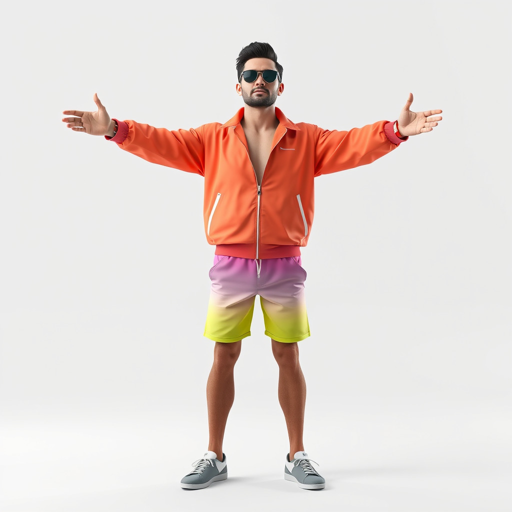 Stylish Beachgoer Rigged and Animated D Model Low-poly 3D model_2