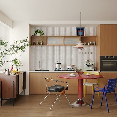 Bauhaus Kitchen interior 3D model