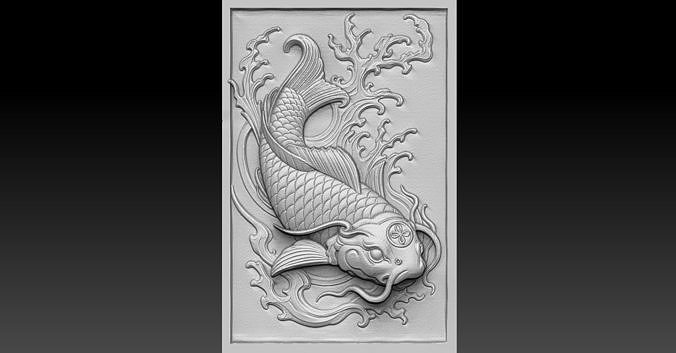 1 carp CNC Relief Model 3D print model