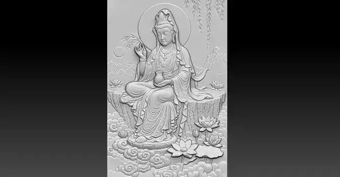 2 Guanyin CNC Relief Model