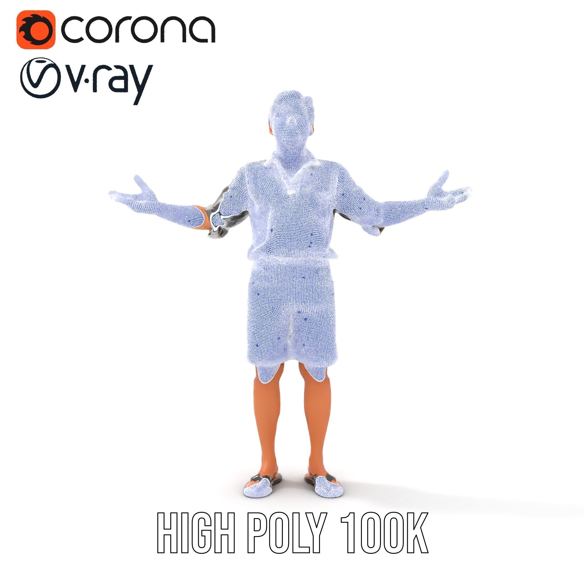 Casual Checkered Shirt Man Rigged and Animated D Model Low-poly 3D model_34