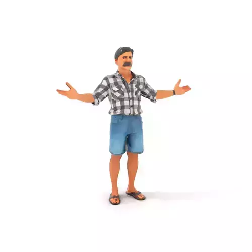 Casual Checkered Shirt Man Rigged and Animated D Model