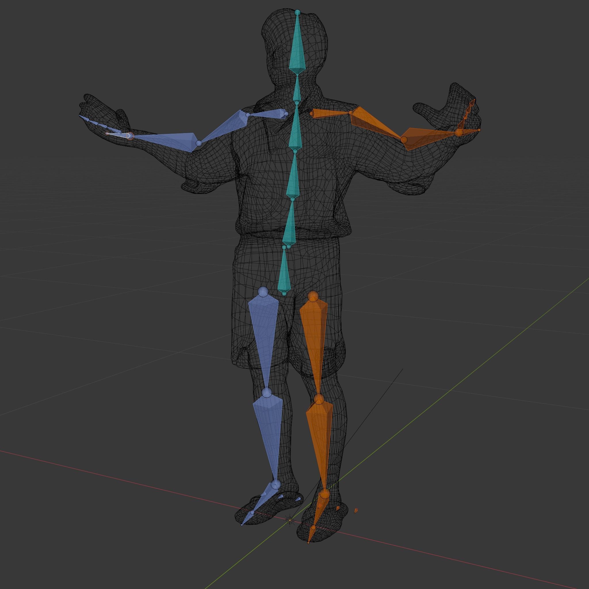 Casual Checkered Shirt Man Rigged and Animated D Model Low-poly 3D model_5