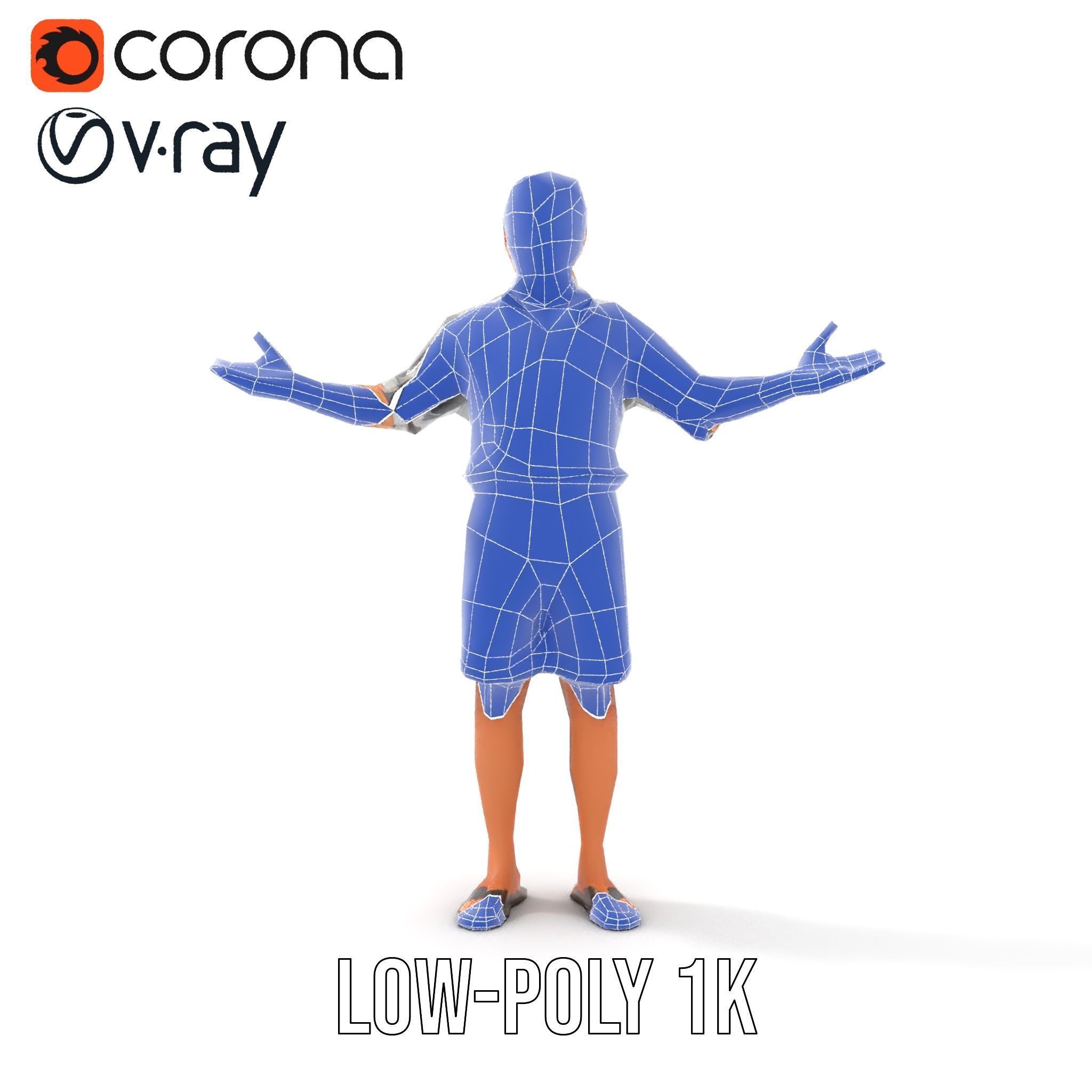 Casual Checkered Shirt Man Rigged and Animated D Model Low-poly 3D model_17