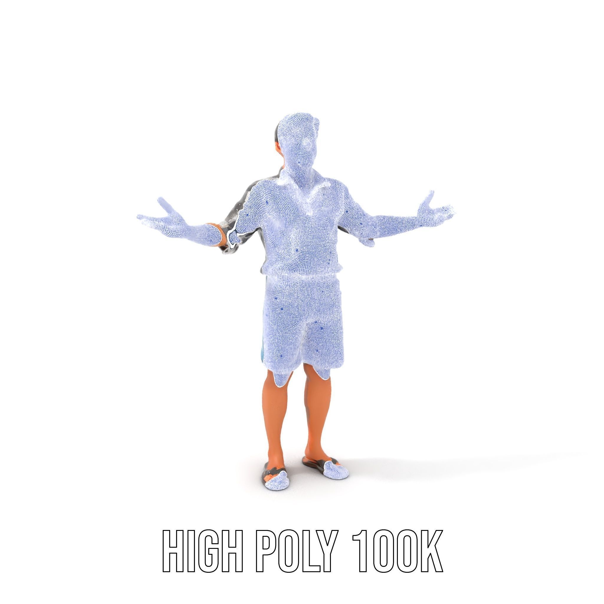 Casual Checkered Shirt Man Rigged and Animated D Model Low-poly 3D model_4