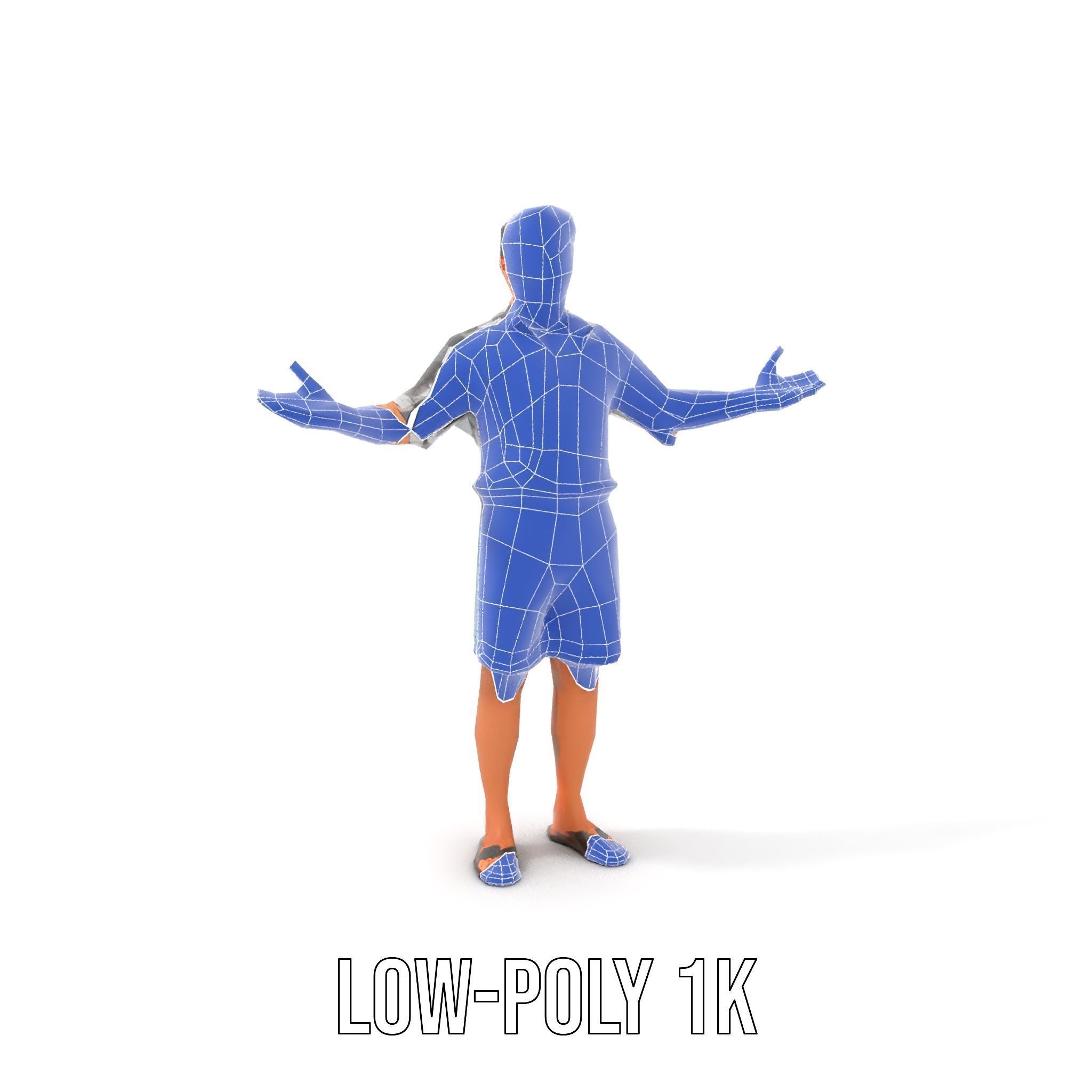 Casual Checkered Shirt Man Rigged and Animated D Model Low-poly 3D model_28