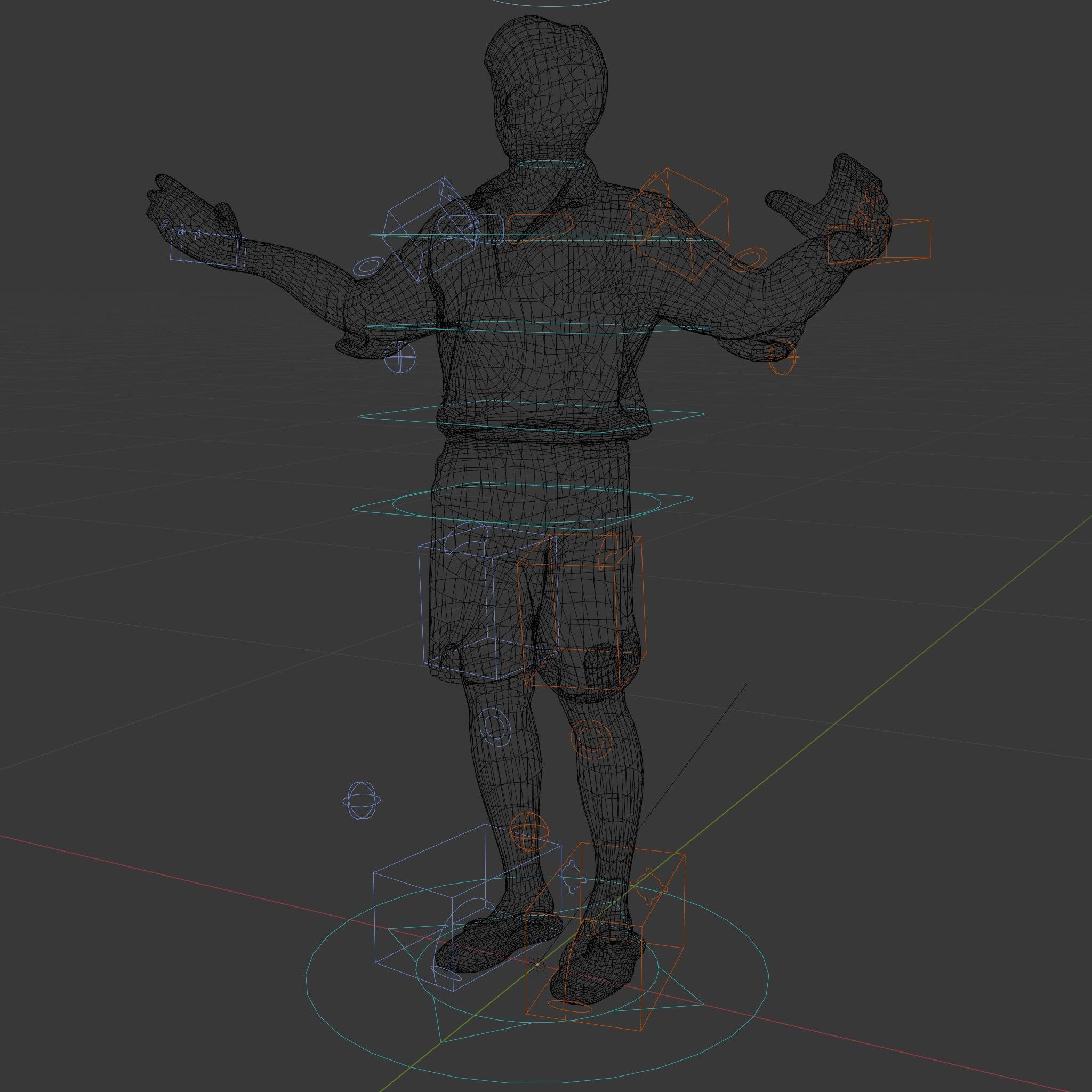 Casual Checkered Shirt Man Rigged and Animated D Model Low-poly 3D model_6