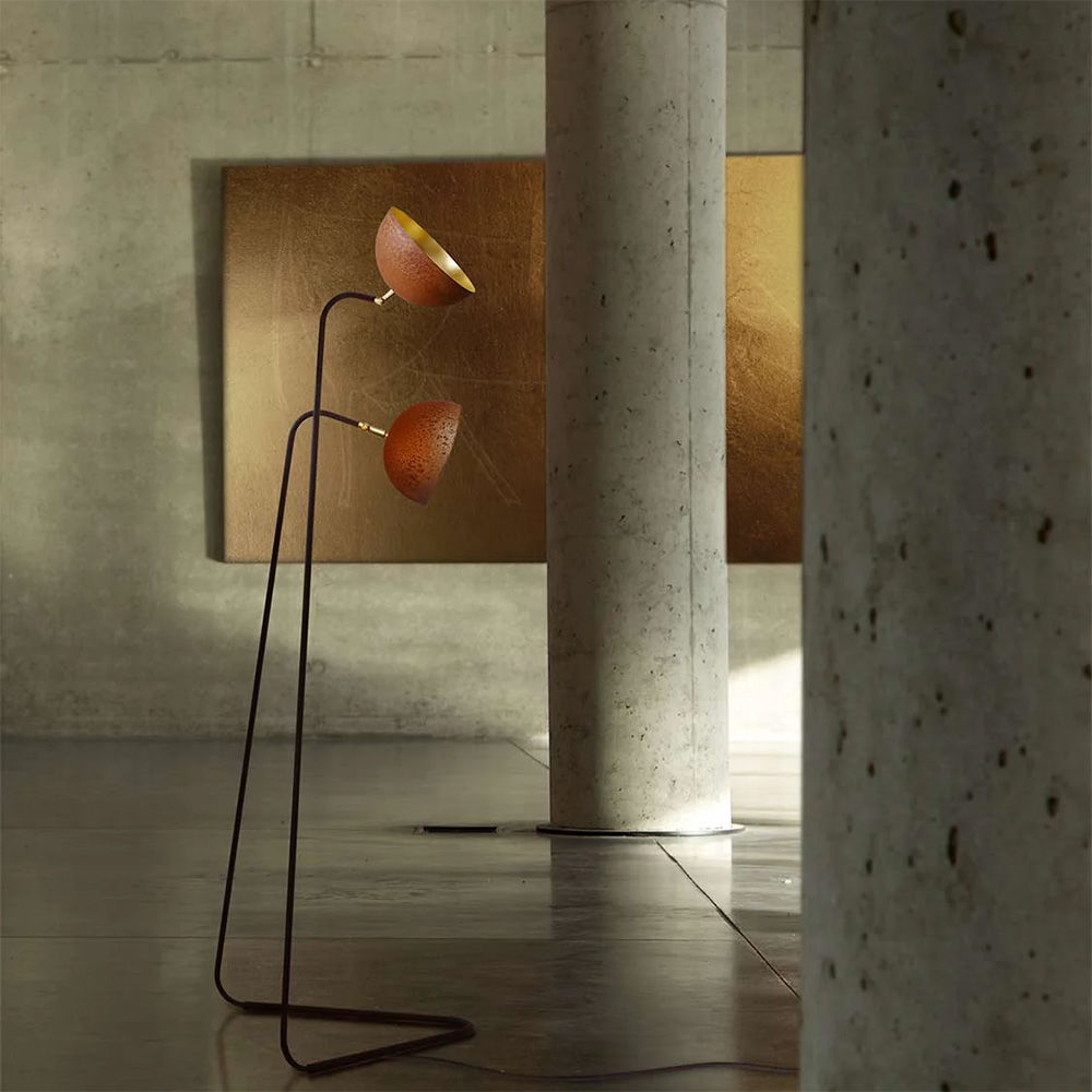 Modern Industrial Twin Dome Floor Lamp 3D model_1