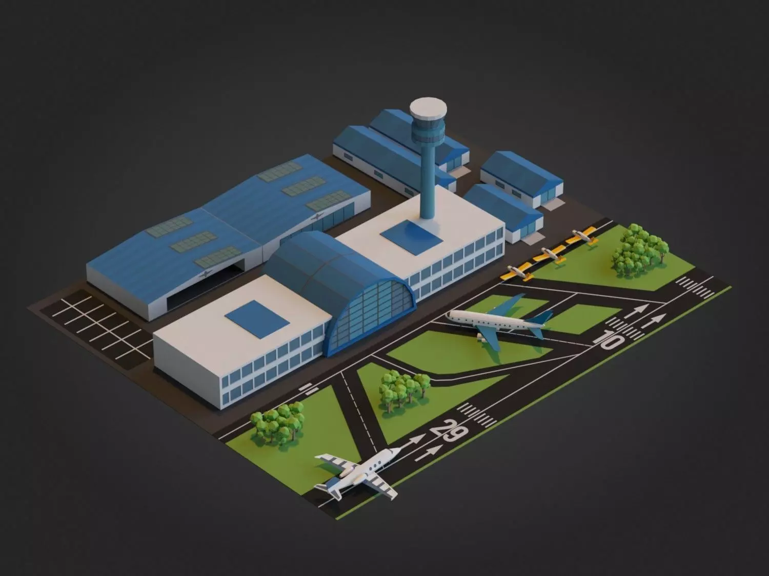 Airport Low-poly 3D model