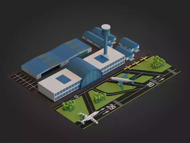 Airport  Low-poly 3D model