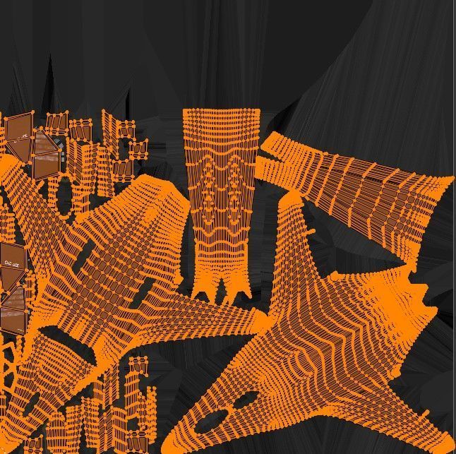 Sci-fi stealth jet aircraft Low-poly 3D model_9