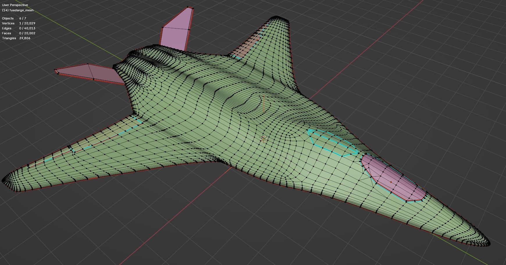 Sci-fi stealth jet aircraft Low-poly 3D model_11