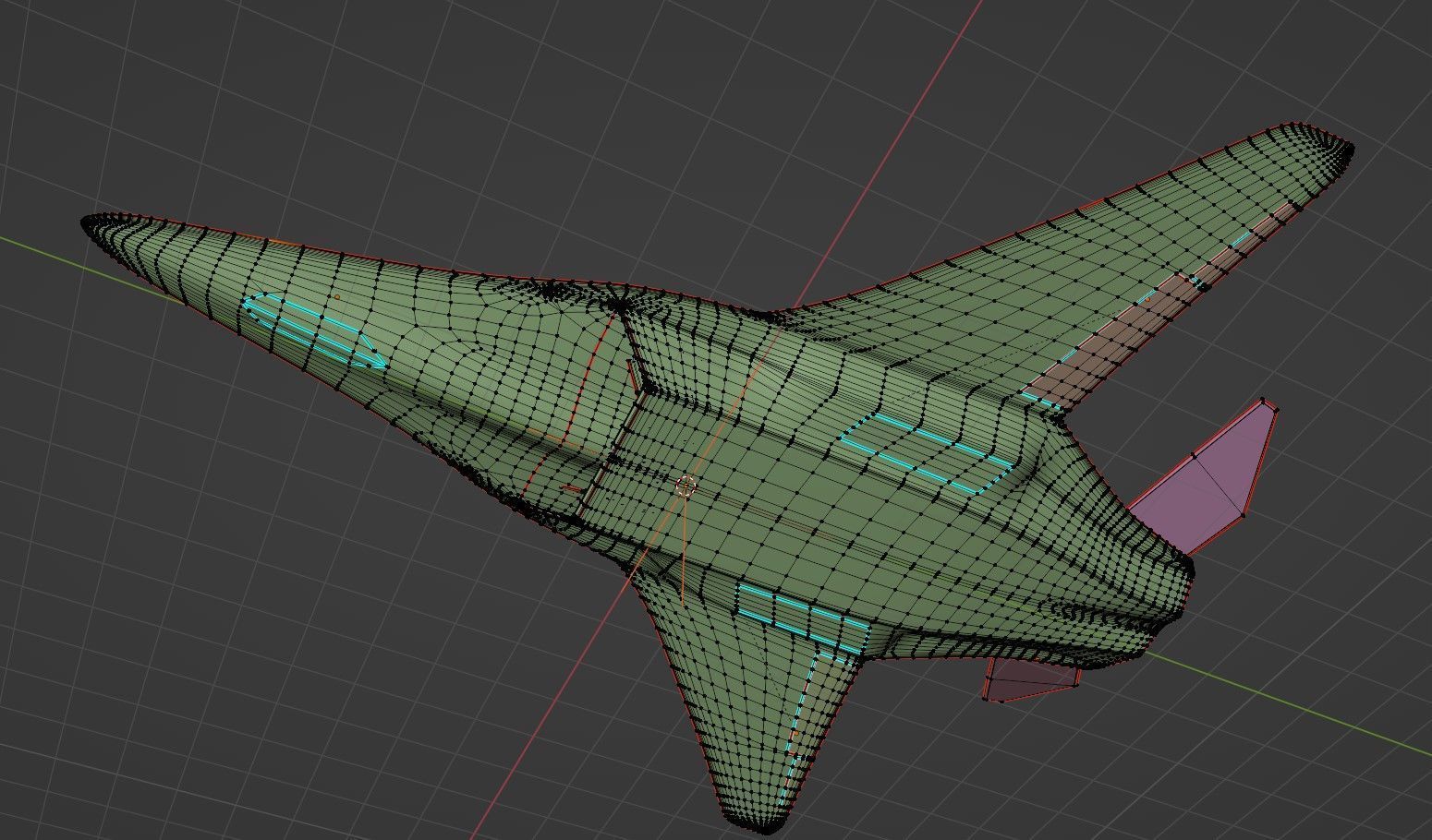 Sci-fi stealth jet aircraft Low-poly 3D model_12