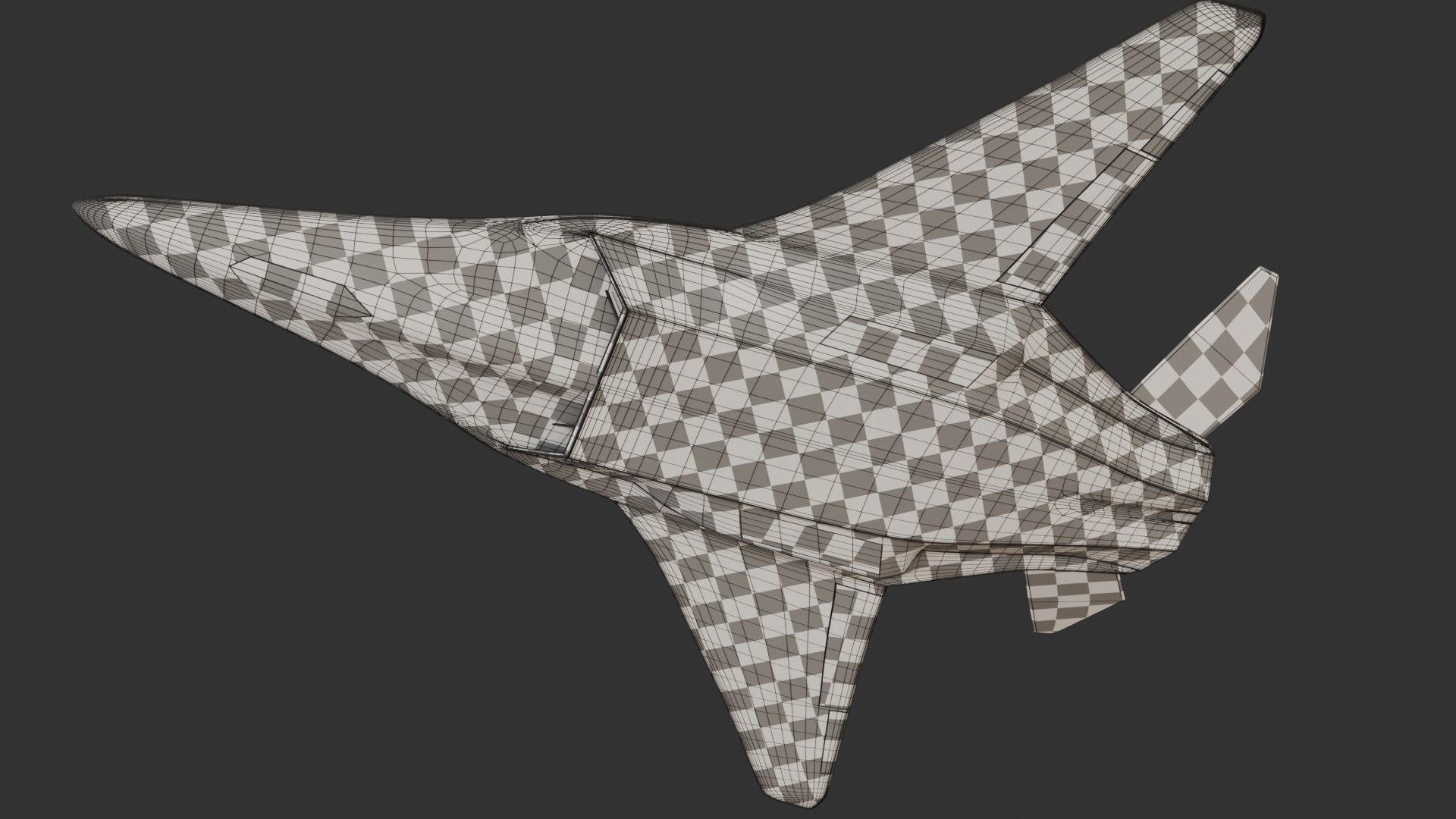 Sci-fi stealth jet aircraft Low-poly 3D model_6