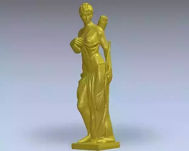 Roman Woman Statue with Bow STL File Female Archer Statue