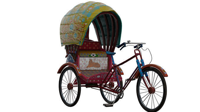 Indian Rickshaw Low-poly 3D model