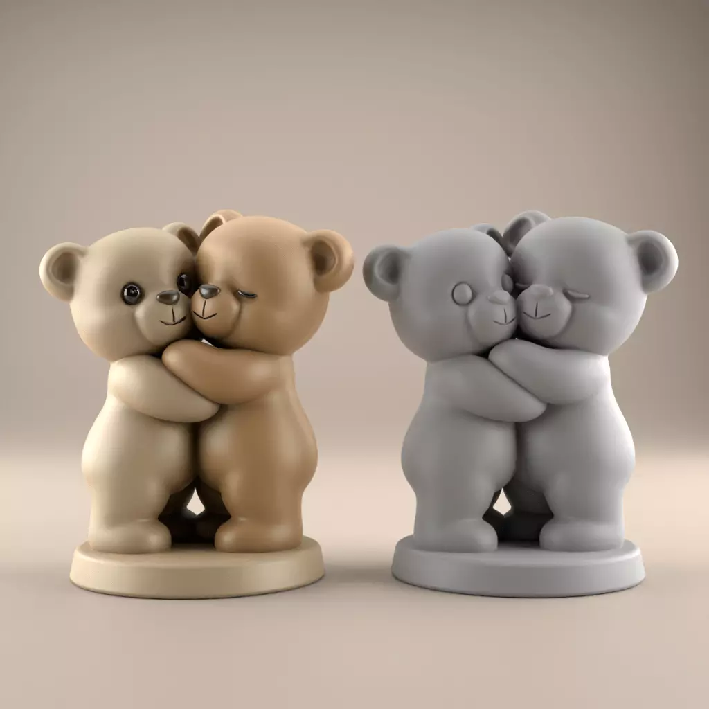Cute Bear Hugs 3D STL File for Printing 3D print model