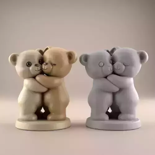 Cute Bear Hugs 3D STL File for Printing
