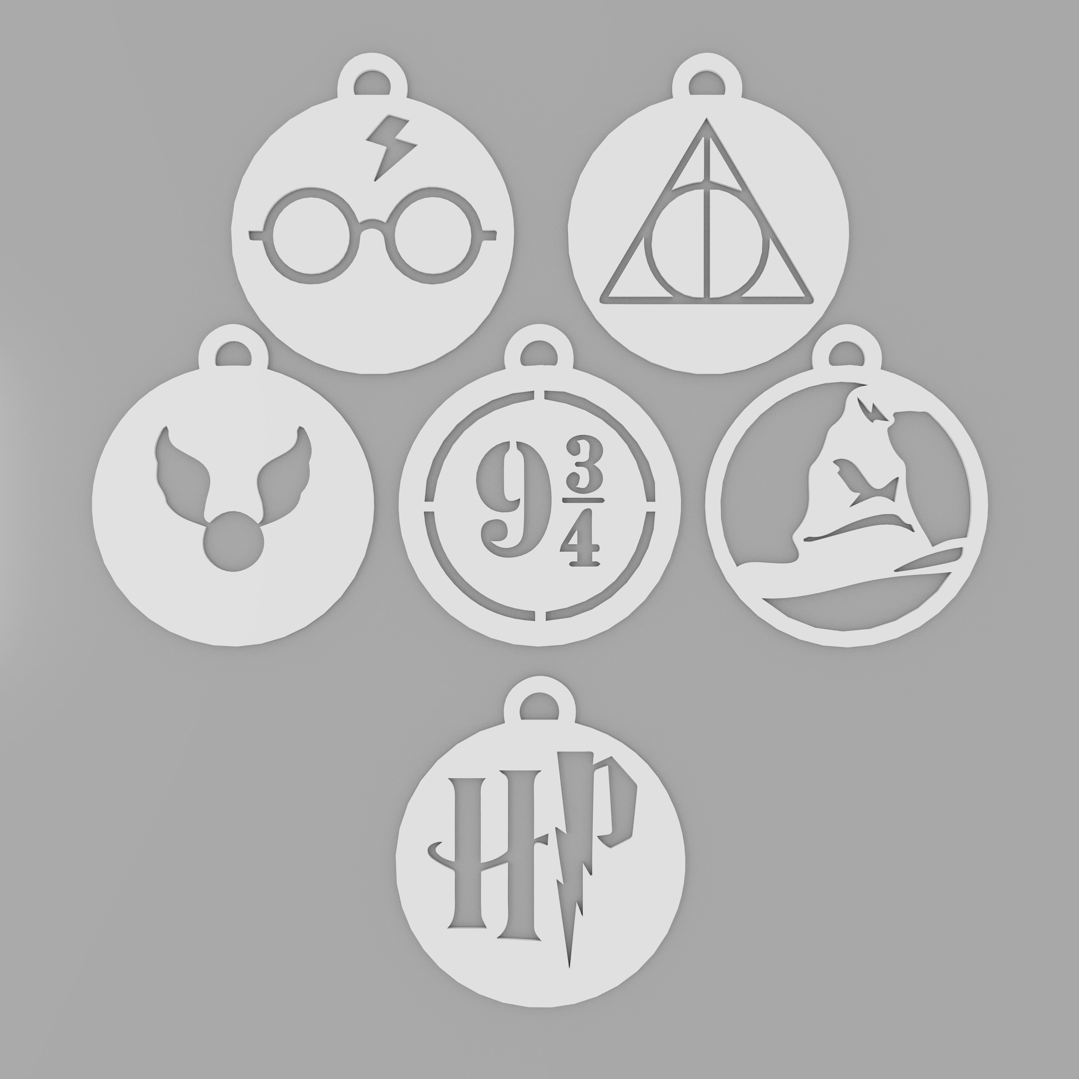 Harry Potter Keychains and Pendants - Fan Art STL Collection 3D print model_1