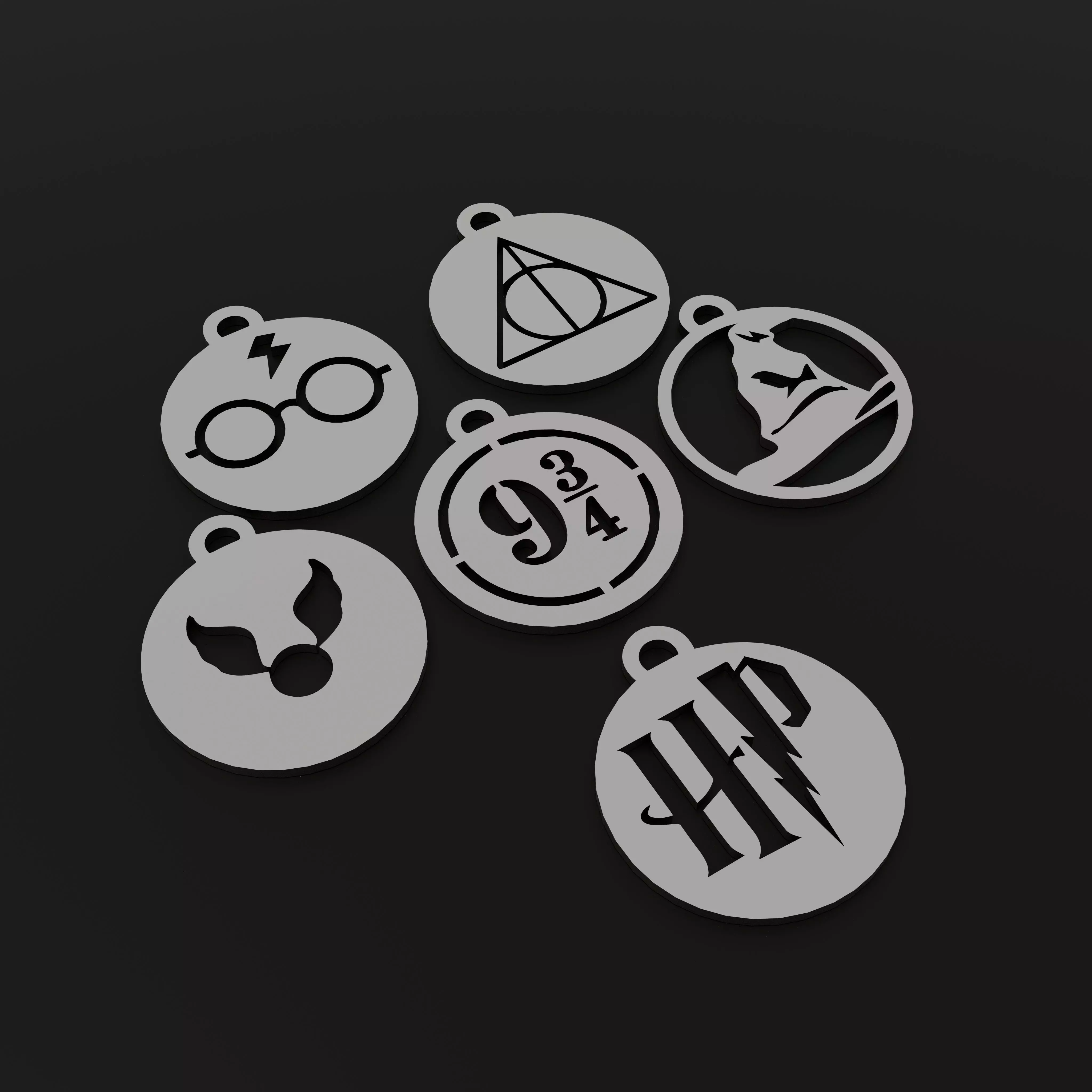 Harry Potter Keychains and Pendants - Fan Art STL Collection 3D print model_0
