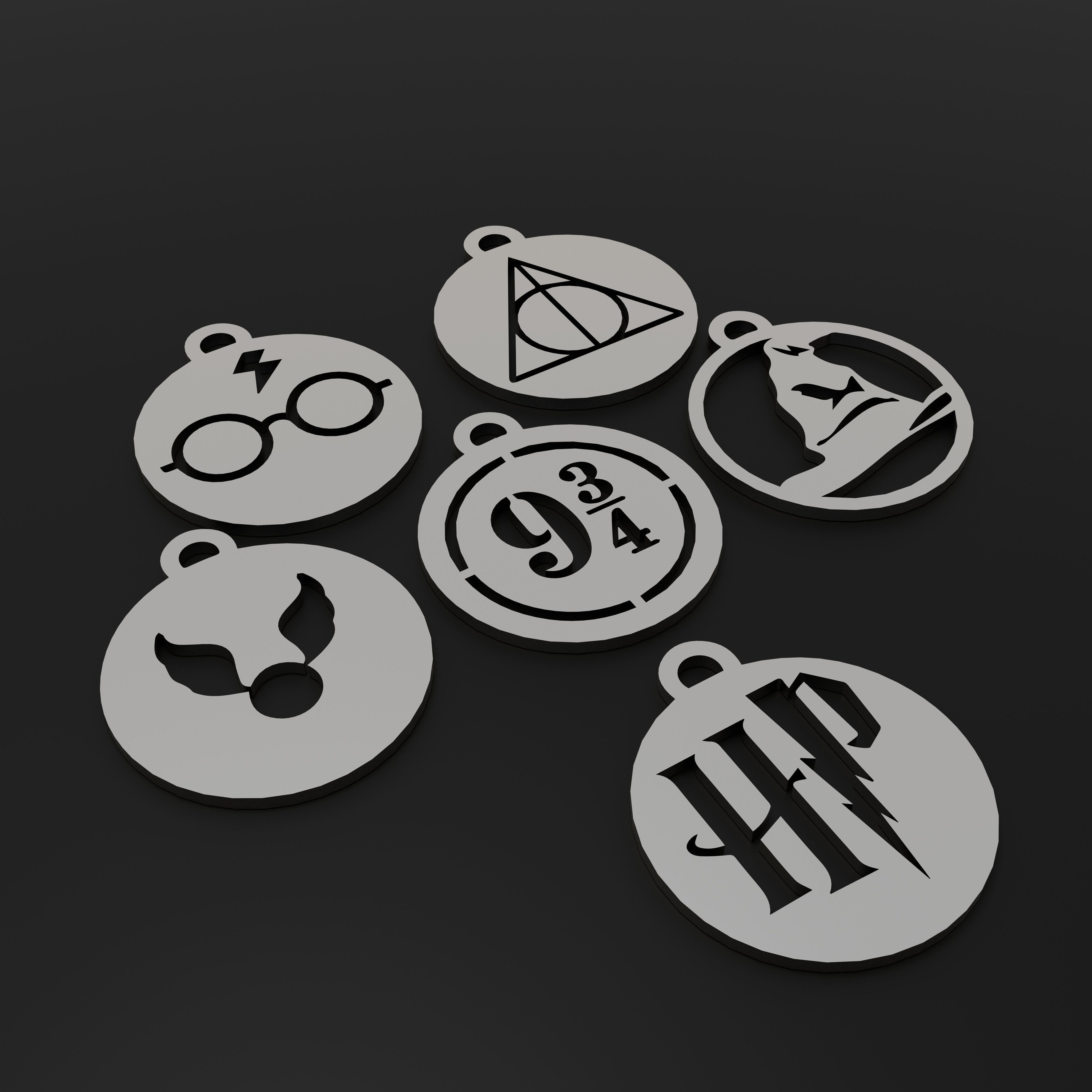 Harry Potter Keychains and Pendants - Fan Art STL Collection 3D print model_2